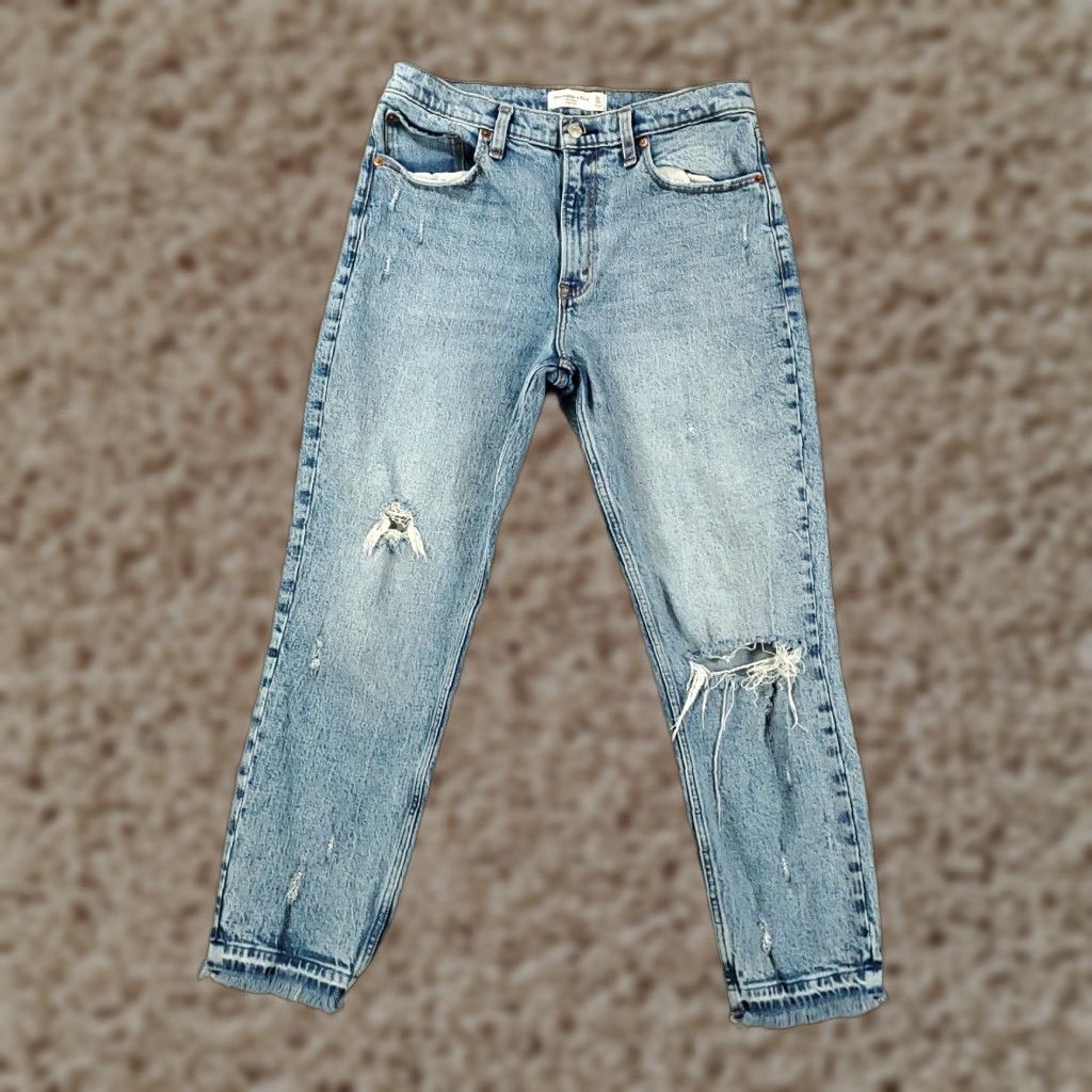 Abercrombie & Fitch VINTAGE Abercrombie & Fitch The Mom High Rise Jeans Size 10 30 R Distressed Denim Size 32" / US 10 / IT 46 - 1 Thumbnail