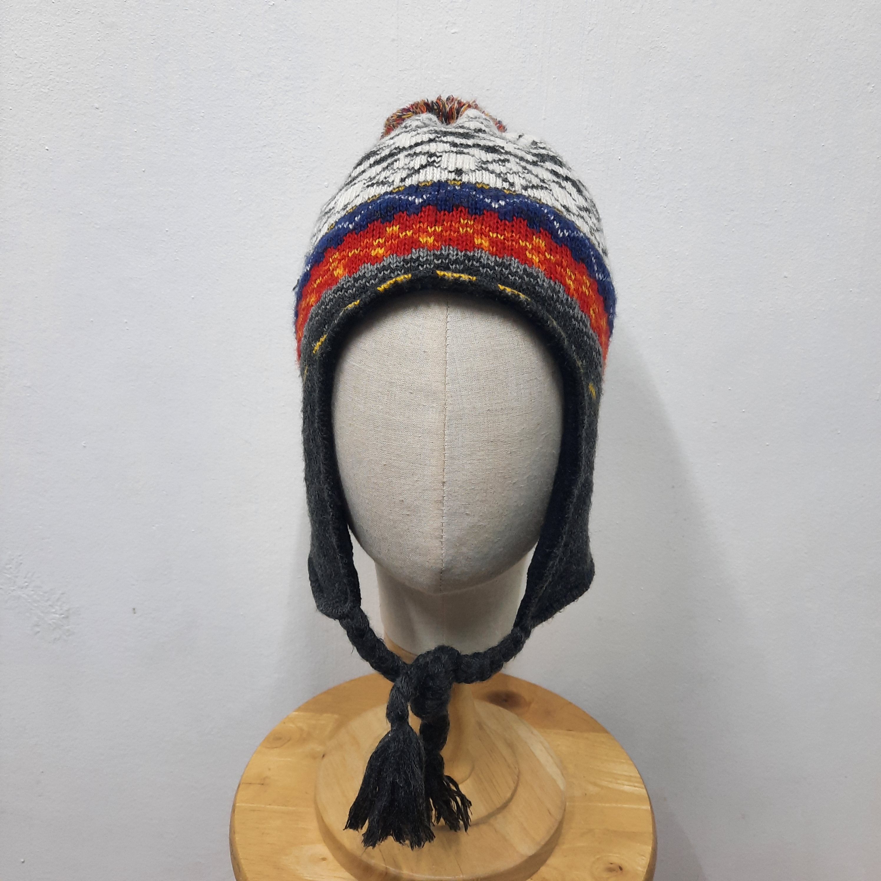 Japanese Brand 🏔 Japanese brand xnix stripes earflap beanie hat Size ONE SIZE - 2 Thumbnail