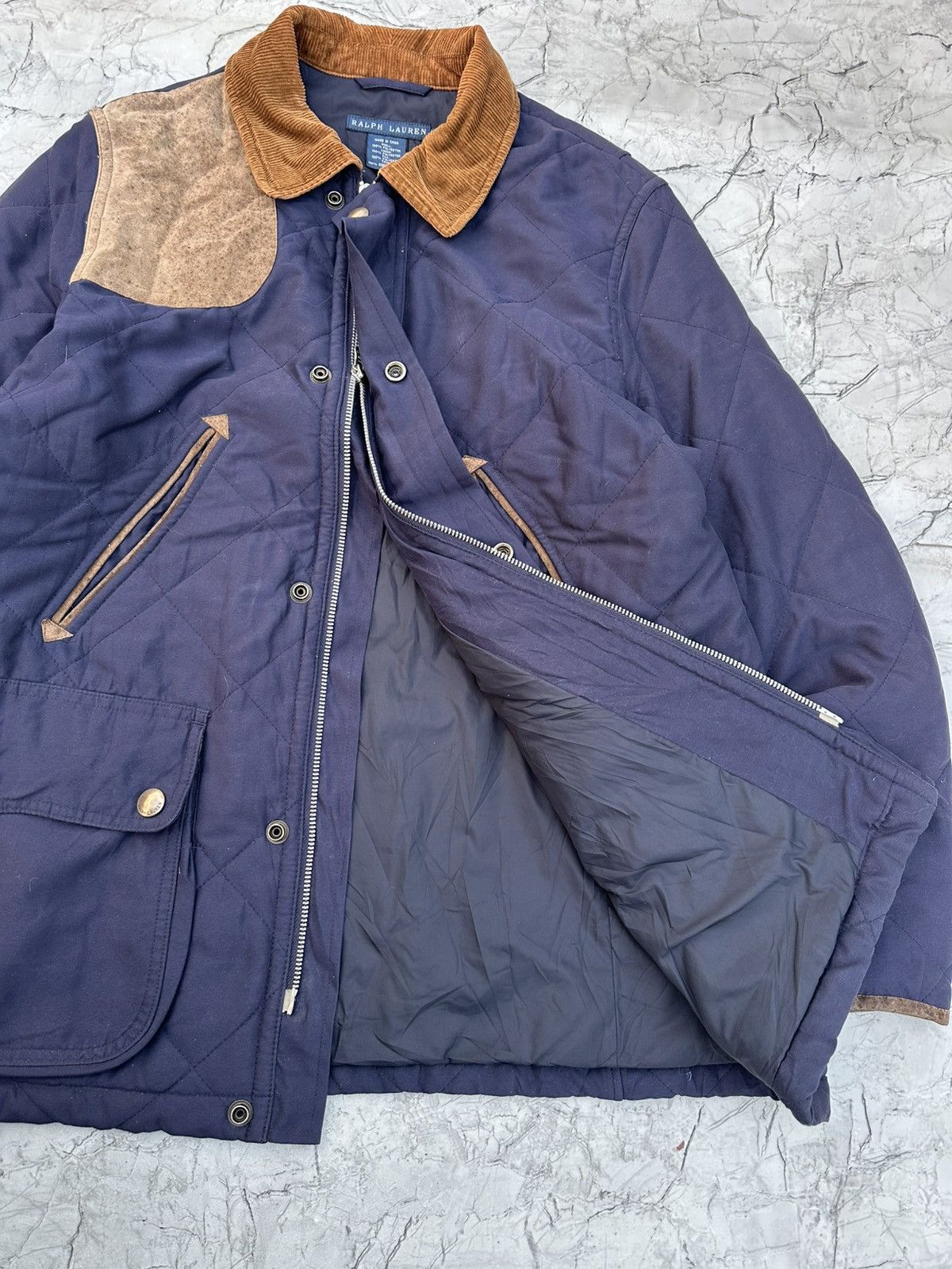 Ralph Lauren 00s Ralph Lauren Navy Quilted Field Jacket Size US M / EU 48-50 / 2 - 2 Thumbnail