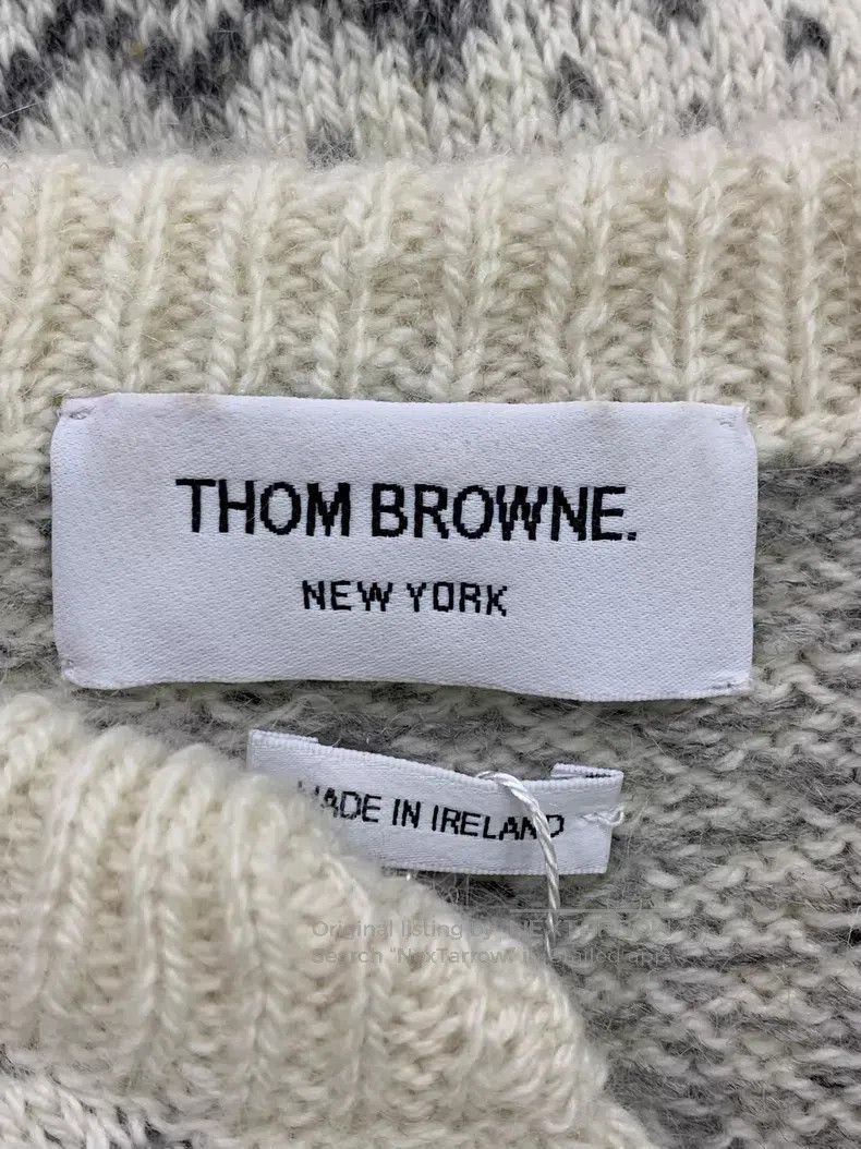 Thom Browne Thom Browne White Colorblock Fair Isle Knit Cardigan Size US XS / EU 42 / 0 - 4 Thumbnail