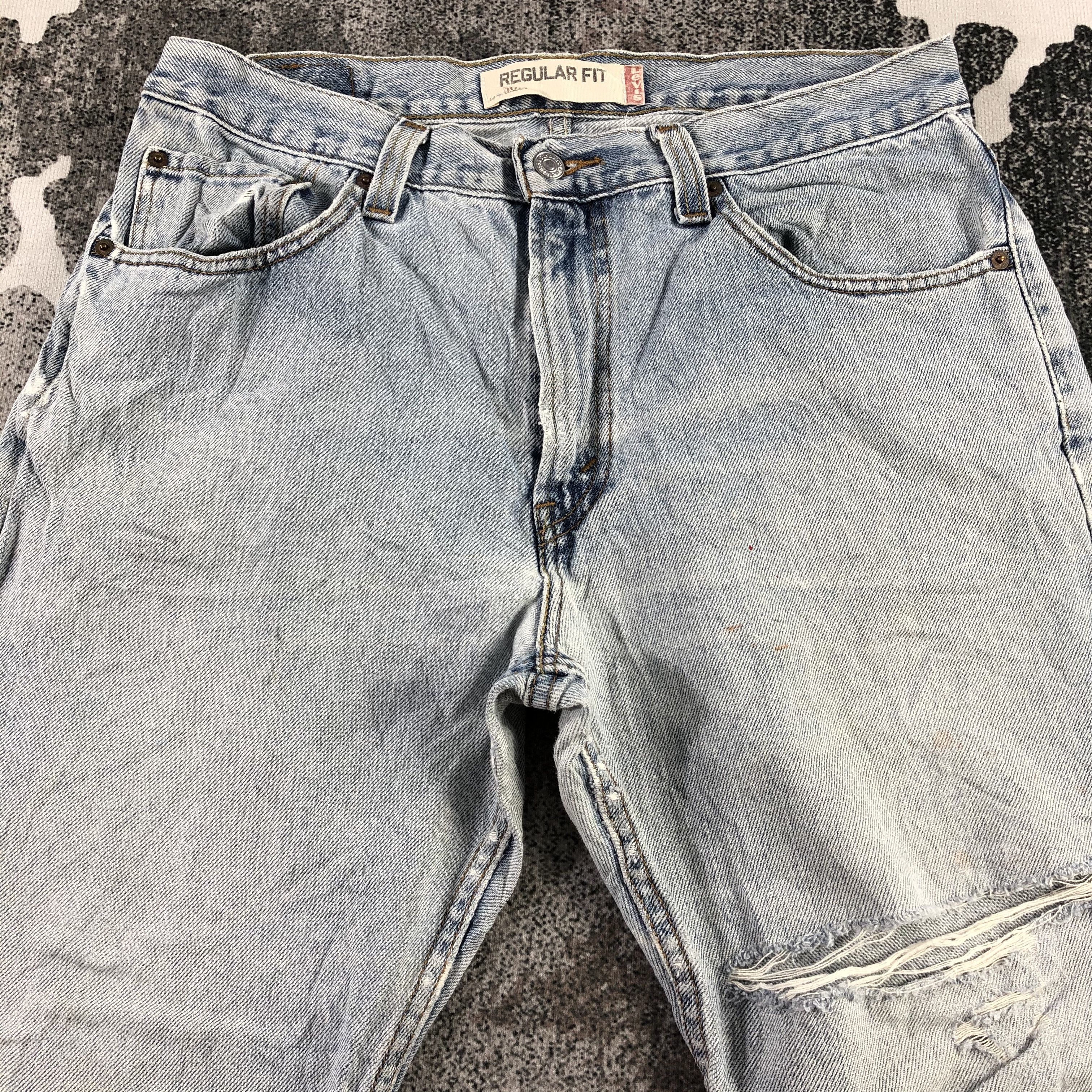 Levi's Vintage Levi's 505 Jeans Distress Regular Fit Denim KJ1435 Size US 34 / EU 50 - 3 Thumbnail