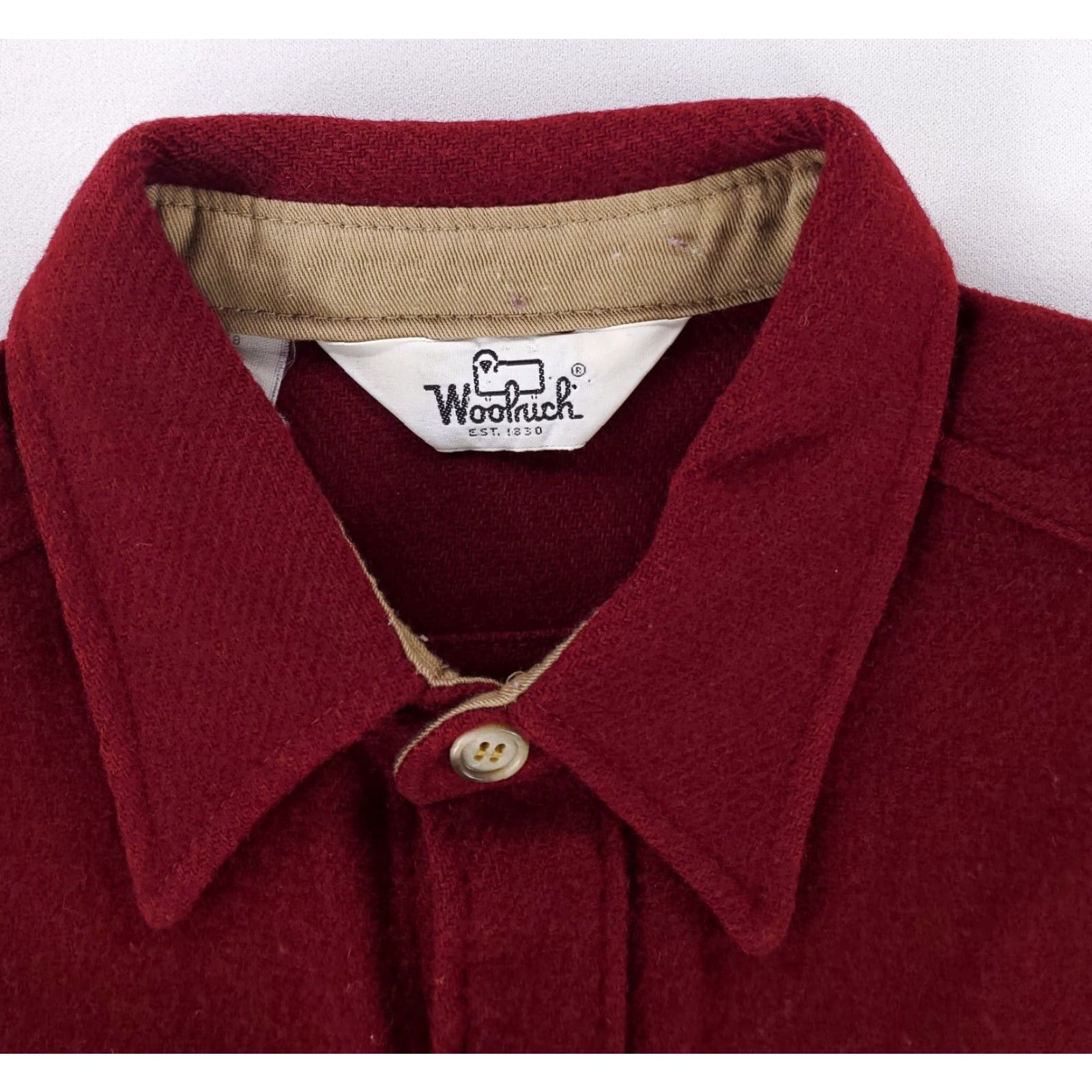 Vintage VINTAGE Woolrich VTG 70s 80s Wool Blend Button Up Shirt Red Crimson Mens L Size US L / EU 52-54 / 3 - 2 Thumbnail
