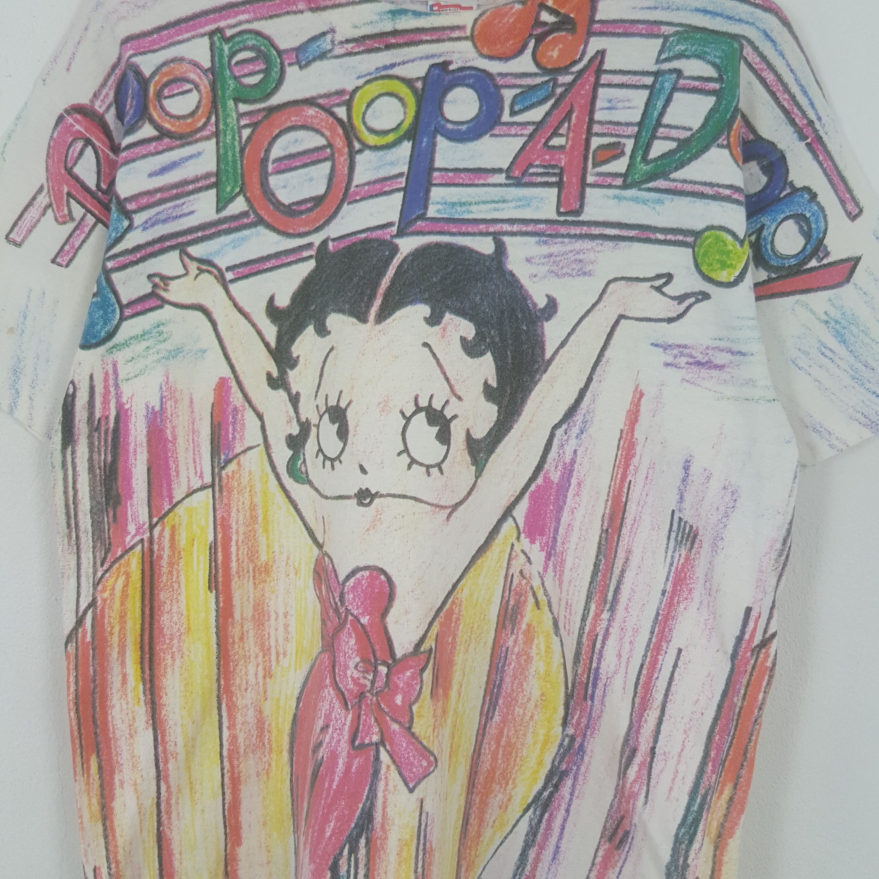 Anime × Cartoon Network × Vintage Vintage 90's Betty Boop American Cartoon Full Print Tshirt Size US M / EU 48-50 / 2 - 2 Thumbnail