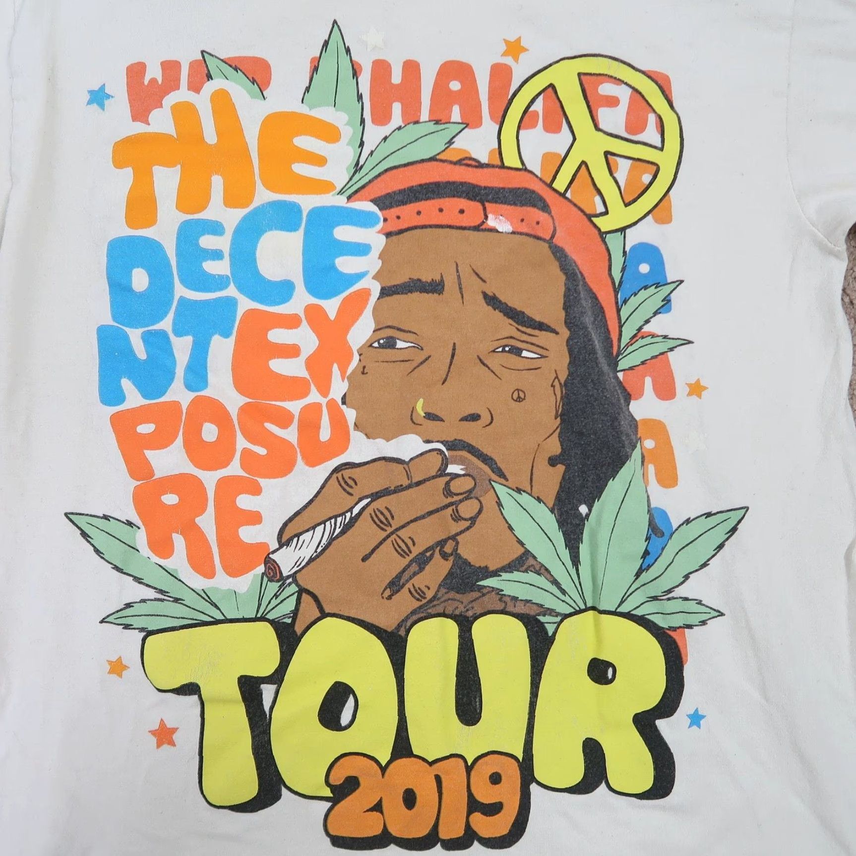 Gildan Wiz Khalifa The Decent Exposure Tour 2019 Long Sleeve T-Shirt M White Mens Cotton Crew Neck Graphic on Front Back Sleeves 19x26 Gildan Size US M / EU 48-50 / 2 - 2 Thumbnail