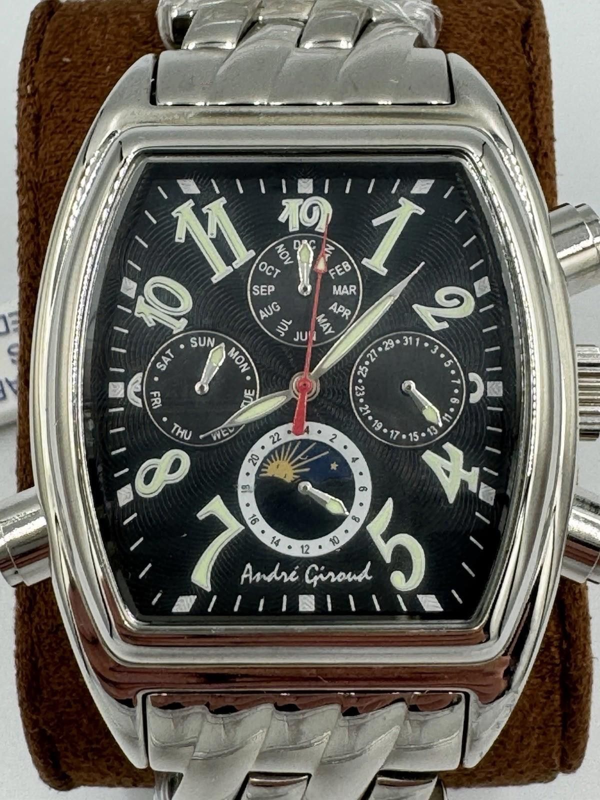 Designer Andre Giroud Men's Automatic Moonphase Black Dial Watch 3 NM Size ONE SIZE - 2 Thumbnail