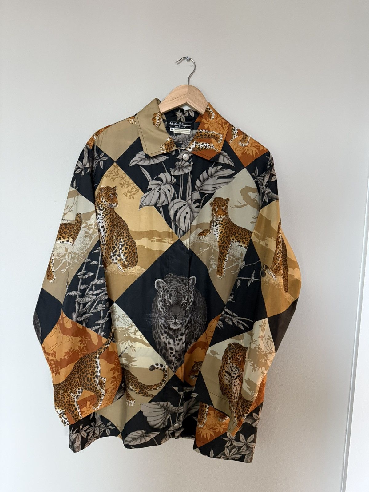 Salvatore Ferragamo Salvatore Ferragamo Leopard Print Coach Jacket Size US XL / EU 56 / 4 - 1 Thumbnail