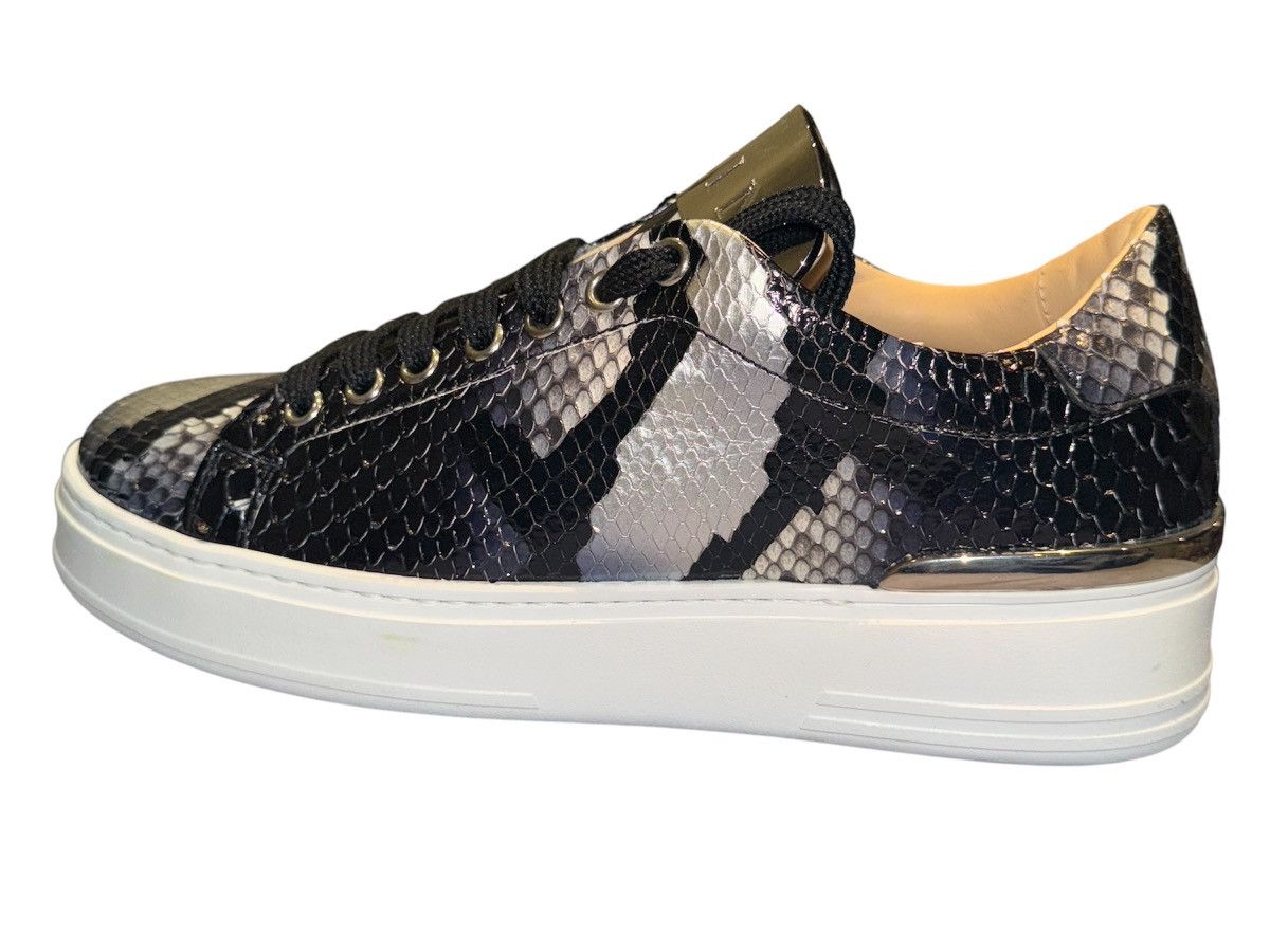 Philipp Plein Philipp Plein Python Low Top Sneakers – Black/silver Size US 7 / IT 37 - 4 Thumbnail