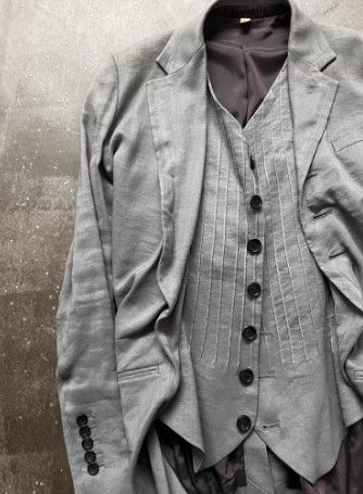 John Galliano John Galliano SS11 Runway Wrinkled Faux Two-Piece Blazer Size 44L - 8 Thumbnail