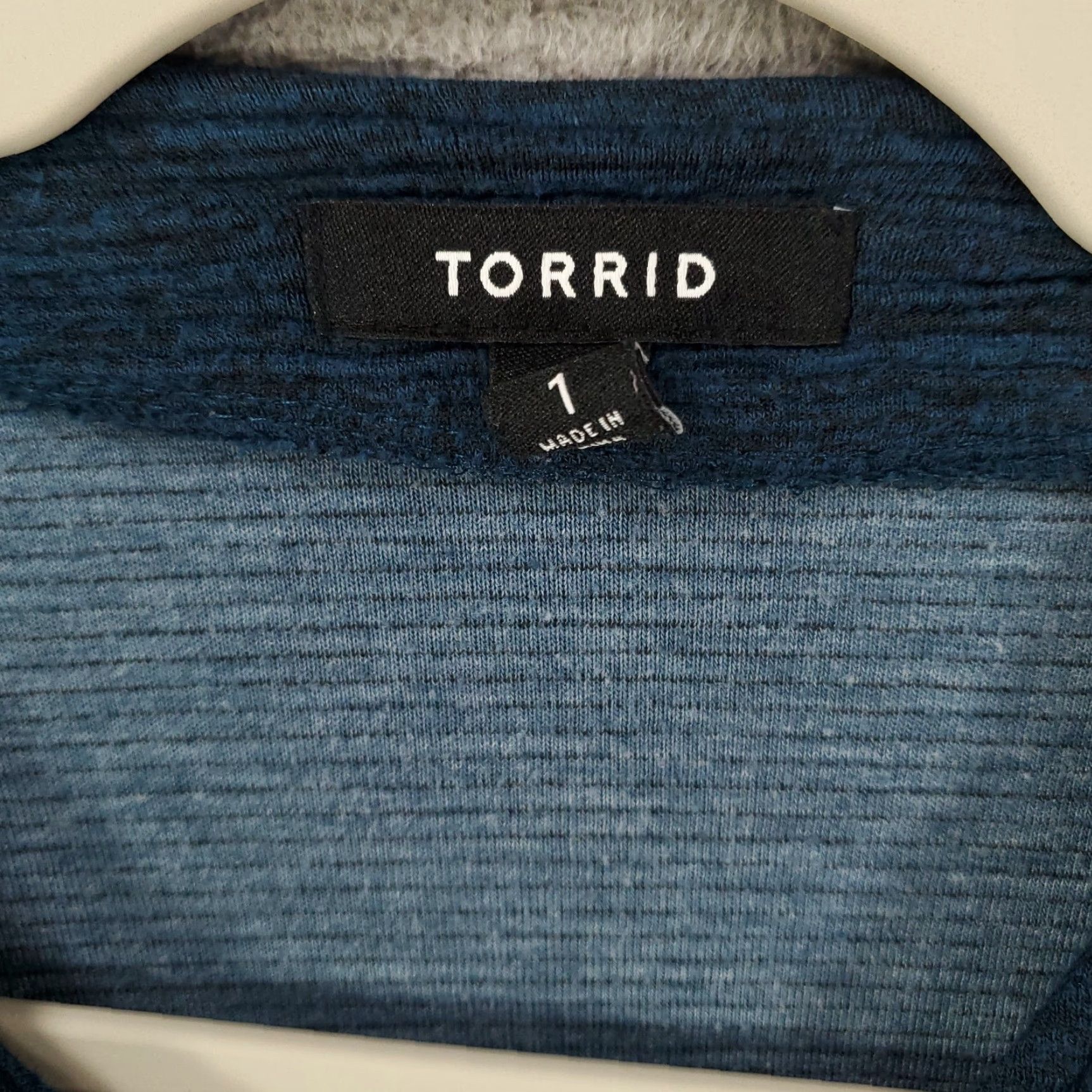 Torrid TORRID Plus Size 1X Blue Moto Jacket Women's Asymmetric Full Zip Stretch Pocket Classic Size XL / US 12-14 / IT 48-50 - 3 Thumbnail