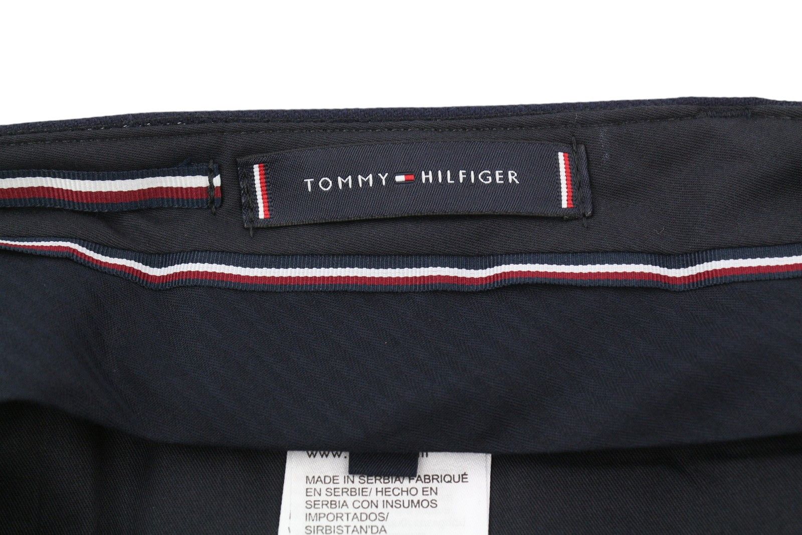 Tommy Hilfiger WAVE PINSTRIPE W31 Blue Wool Blend Pleated Leg Pants 85343 Size US 31 - 6 Thumbnail
