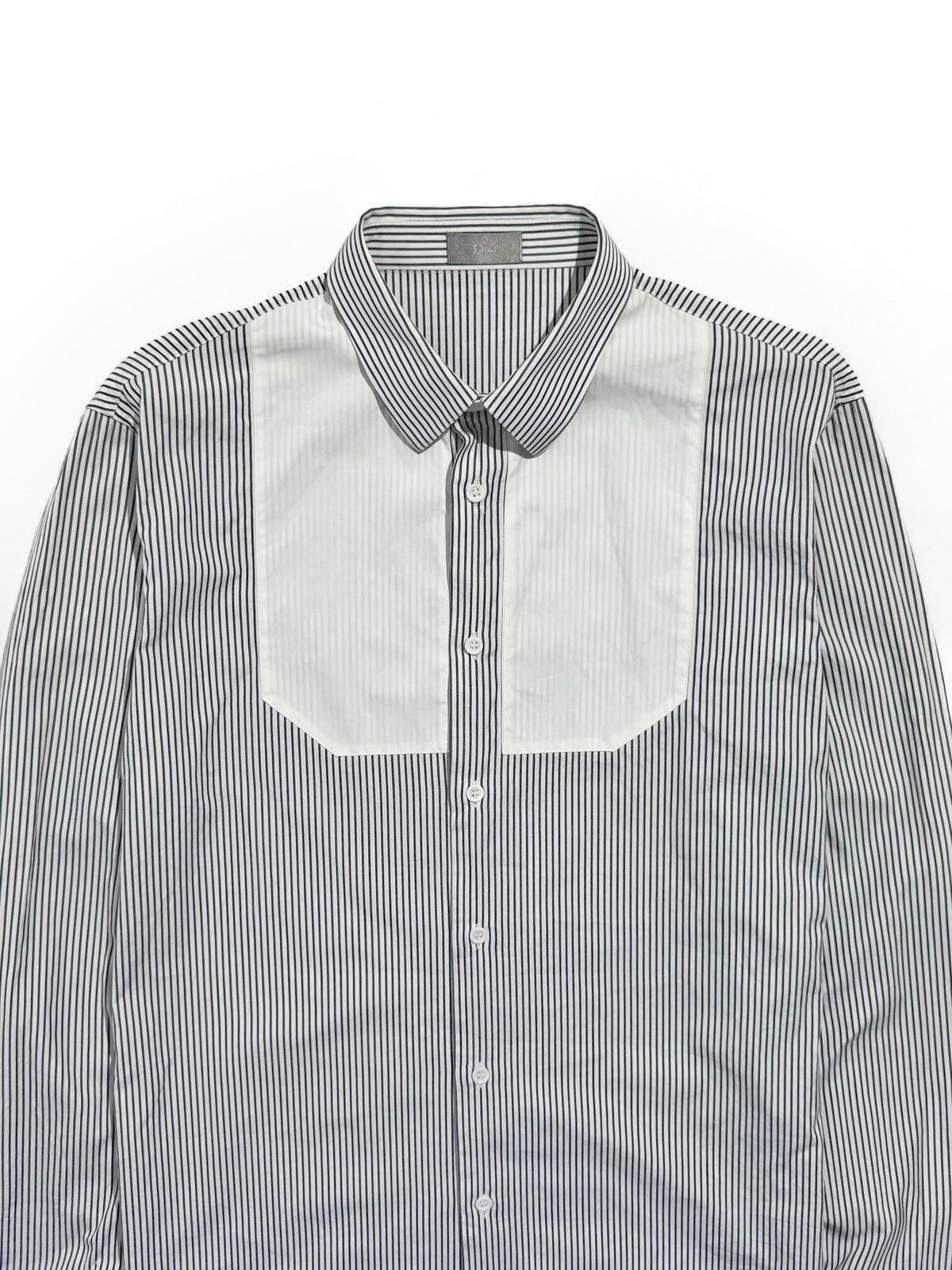 Dior FW06 Dior Homme Striped Bib Pannel Shirt by Hedi Slimane Size US M / EU 48-50 / 2 - 2 Thumbnail