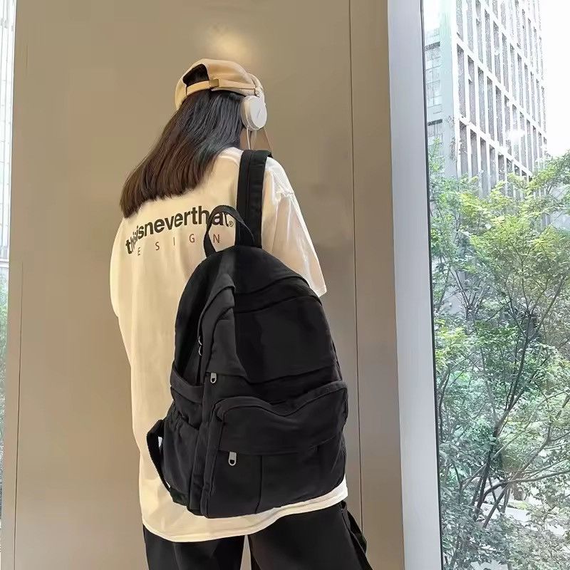 Japanese Brand Heavyweight Canvas Multi-Pocket Backpack Size ONE SIZE - 2 Thumbnail
