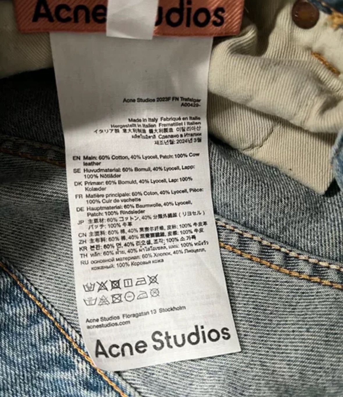 Acne Studios Acne studios Blue old printed jeans 2412-Nextarrow Size US 36 / EU 52 - 4 Thumbnail