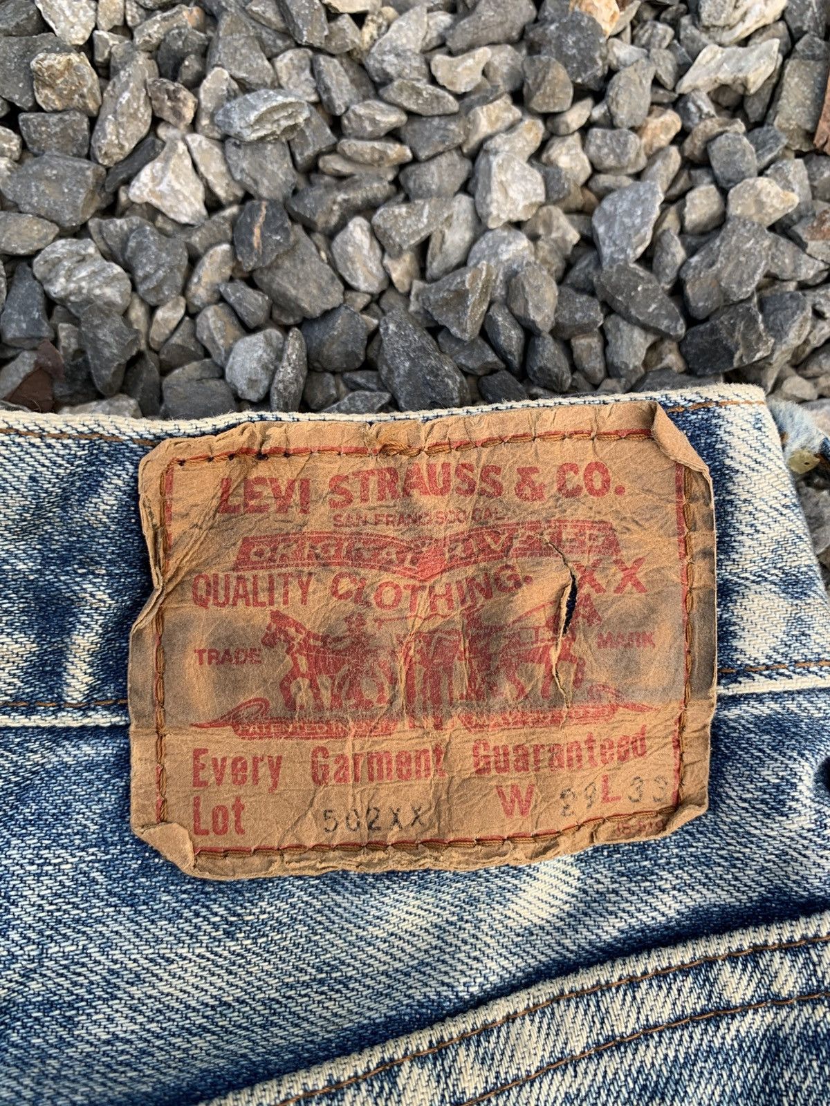 Kapital VINTAGE LEVI'S 502X BIG E SELVEDGE ASIDWASH DISTRESSED DENIM Size US 28 / EU 44 - 10 Thumbnail