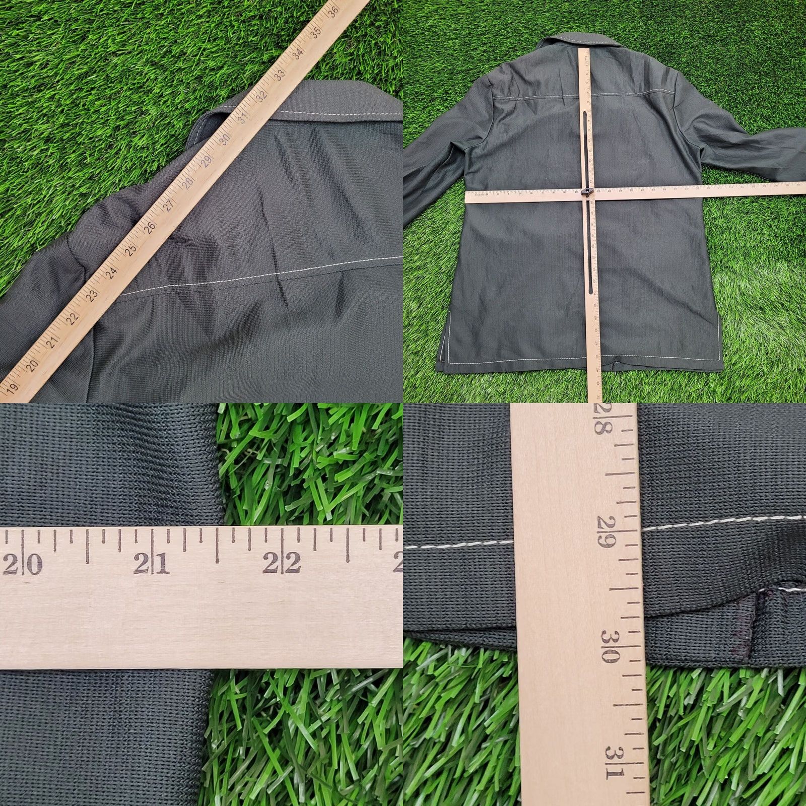 Vintage VINTAGE 70s Safari Chore Coat Jacket S/M 21x30 Dagger Collar Scovill Zip Navy Blue Nylon Knit 40 in Chest Mens Jacket Size US M / EU 48-50 / 2 - 8 Thumbnail