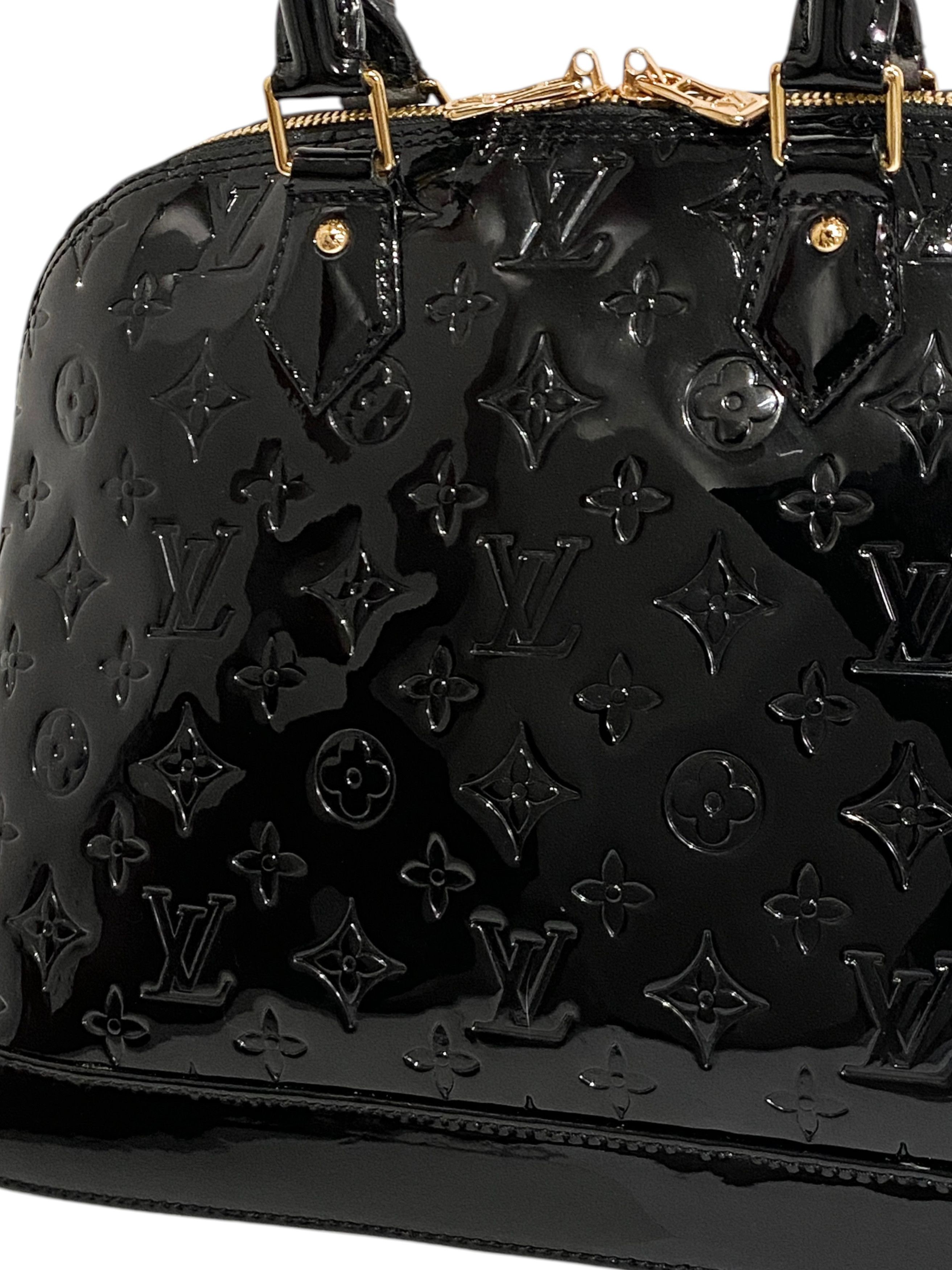 Louis Vuitton Louis Vuitton LV Alma Monogram Logo Black Leather Handbag Size ONE SIZE - 13 Thumbnail