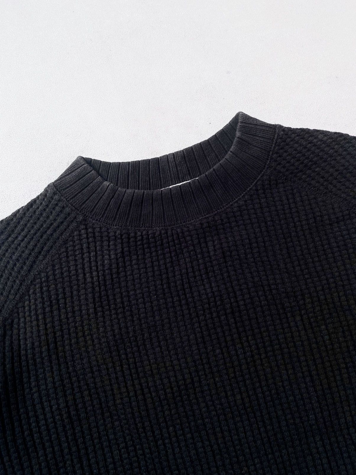 Japanese Brand Jackman waffle midneck black sweatshirt Size US M / EU 48-50 / 2 - 3 Thumbnail