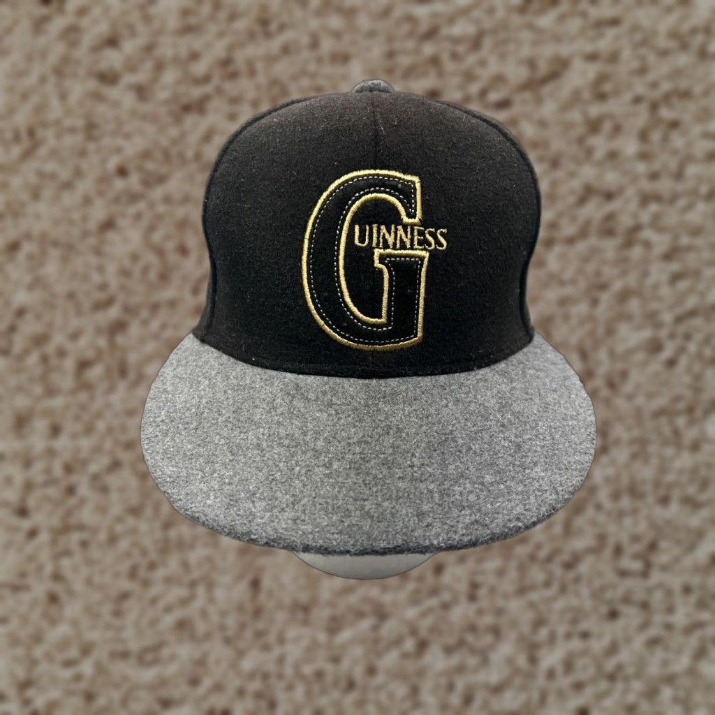 Vintage Guinness Hat Cap Baseball Cap Adult 7 1/4 Black Gray Polyester Twill Beer Outdoors Mens Size ONE SIZE - 1 Thumbnail