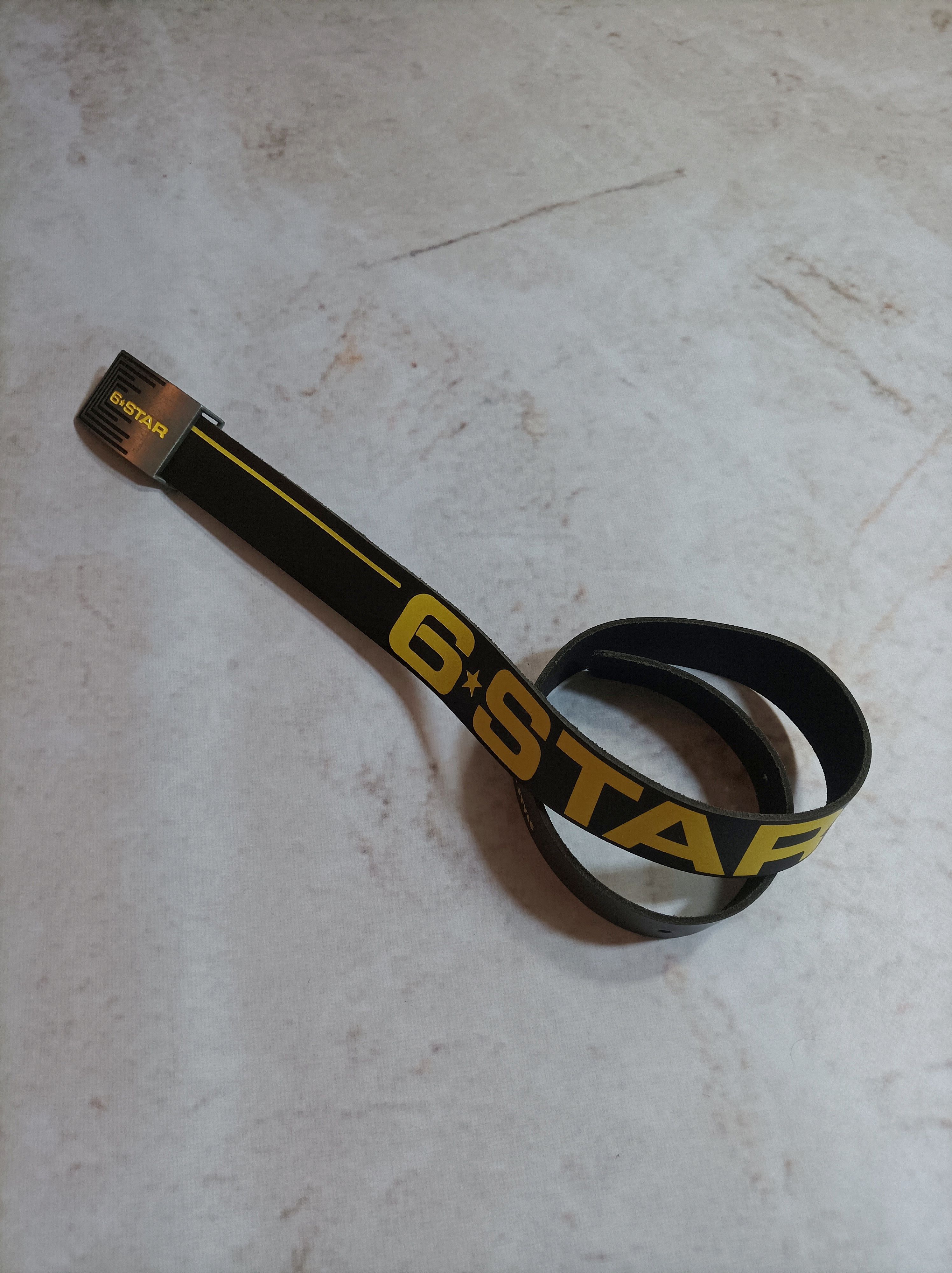 G-Star × Vintage G-Star YELLOW Belt Leather Vintage Y2K Multilogo Japan style Size ONE SIZE - 3 Thumbnail