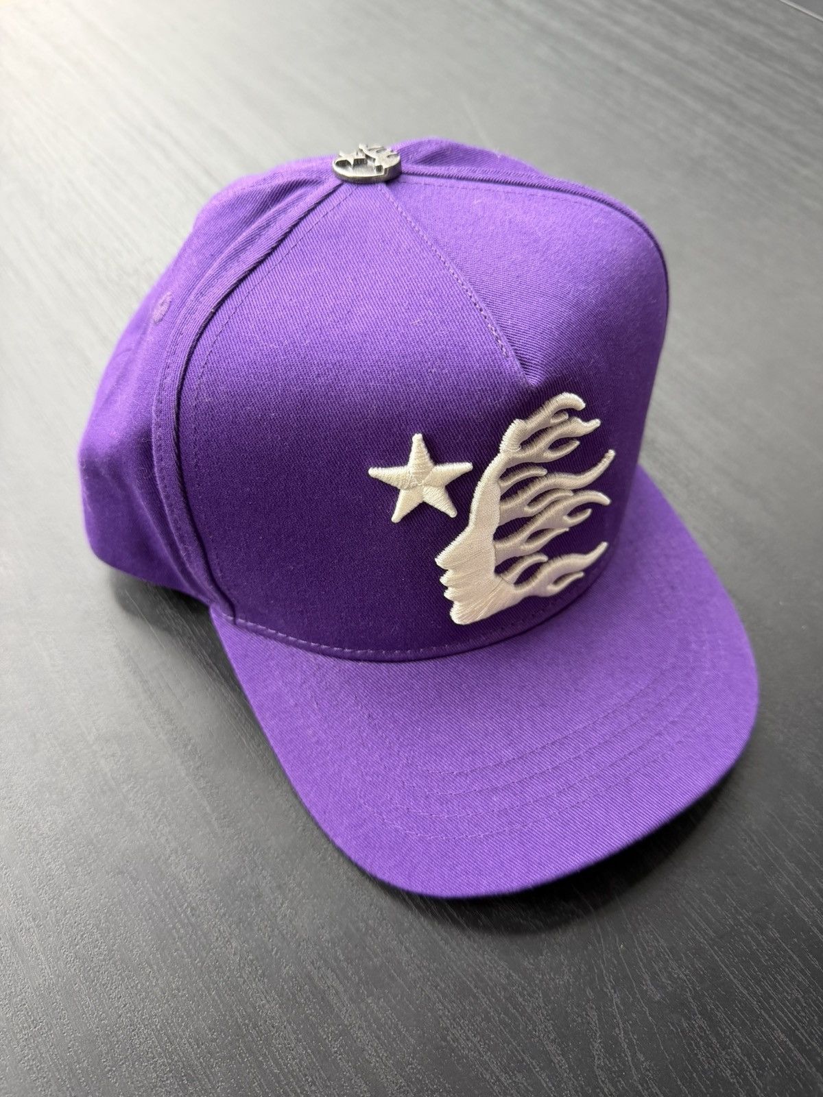 HELLSTAR Hellstar purple cheetah fitted cap | Grailed