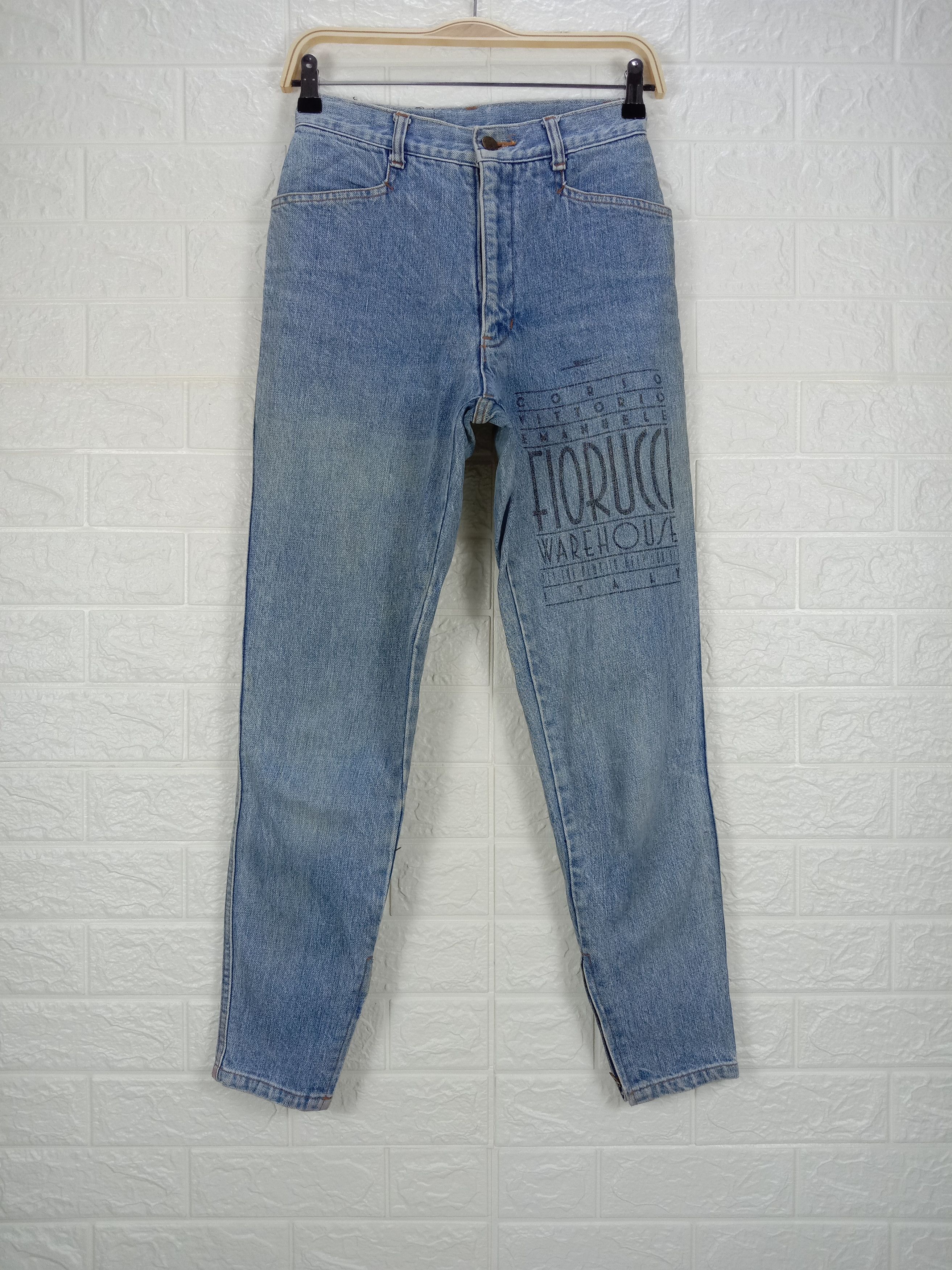 image of Vintage Fiorucci Italian Designer Blue Wash Jeans, Women's (Size 26)