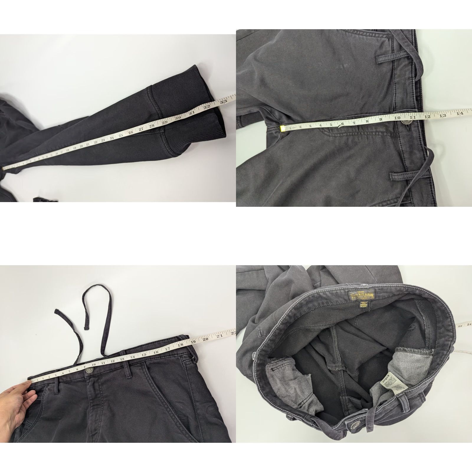 True Religion True Religion Jogger Relaxed Mens 37x33 Black Fleece Elastic Waist Drawstring Sweatpants Activewear Size US 37 - 8 Thumbnail