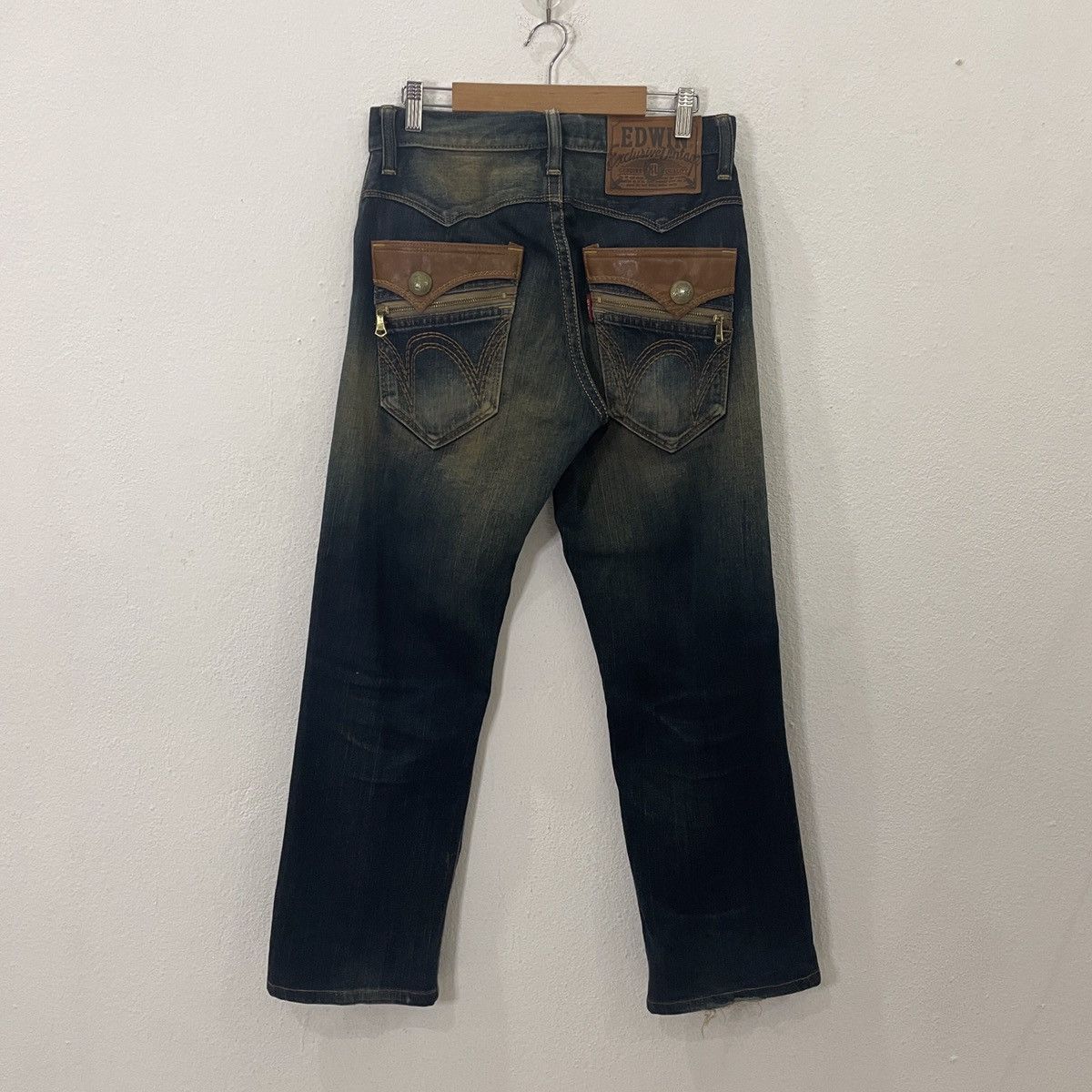 Edwin Vintage Edwin Cowboy Motive Distressed Denim Jeans Size US 30 / EU 46 - 1 Thumbnail