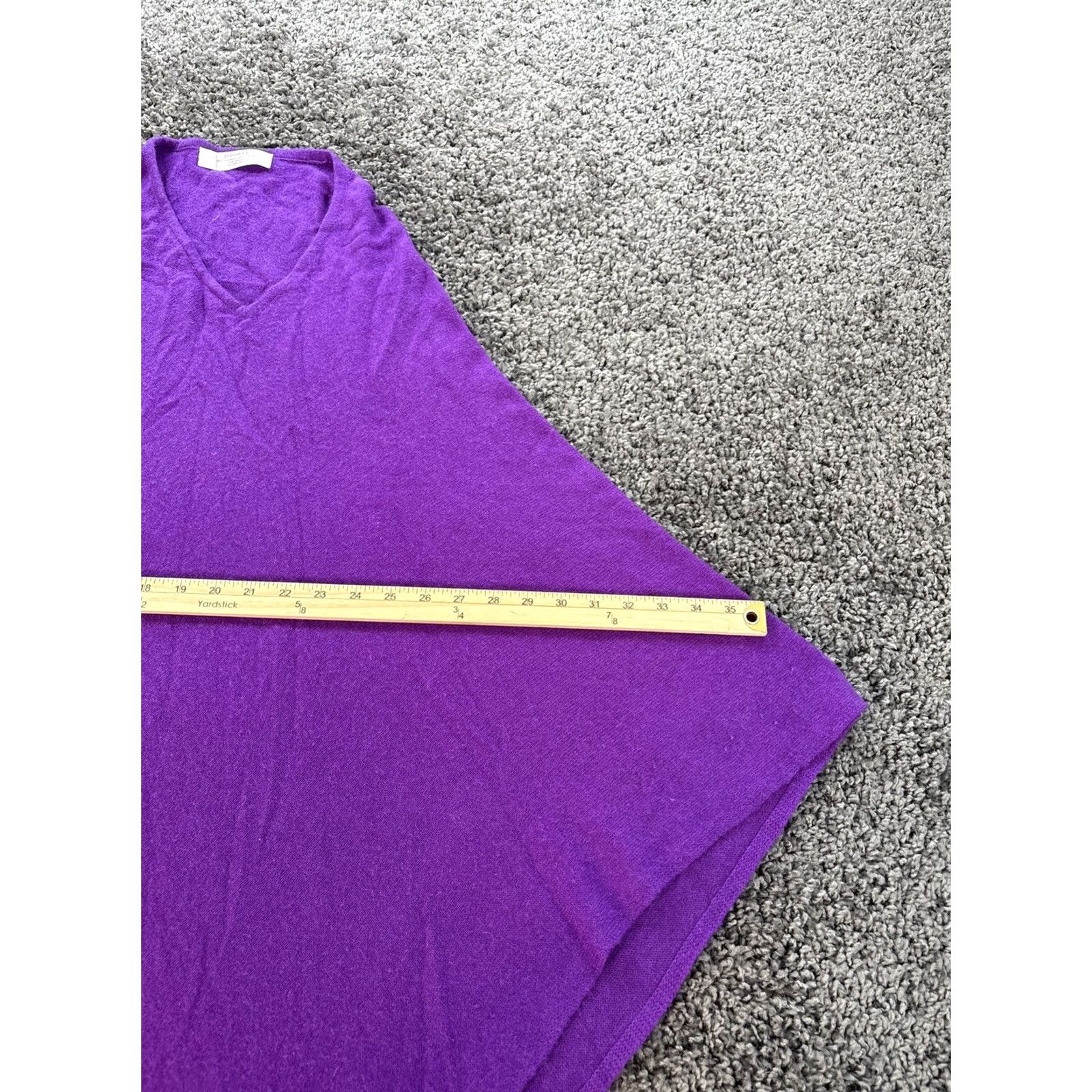 Vintage PASSAGE Purple 100% Cashmere Wool Shawl Womens One Size Shawl Purple Wool Soft Knitted Wrap Pullover Sleeveless Knit One Size Womens Size ONE SIZE - 2 Thumbnail