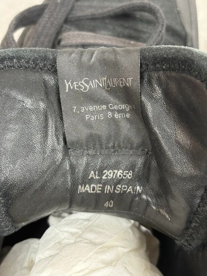Yves Saint Laurent FW2002 Yves Saint Laurent Black Suede Leather High Sneakers Size US 7 / EU 40 - 9 Thumbnail