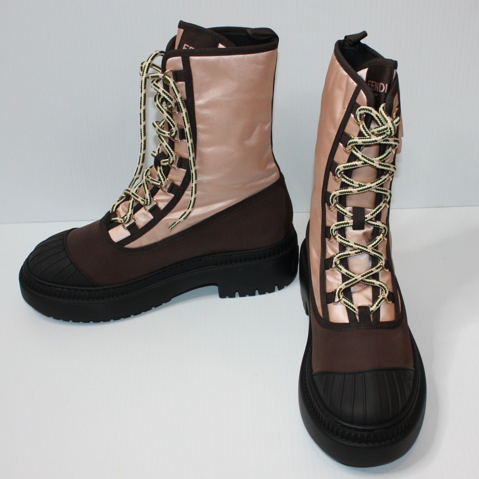 Fendi Domino Pink Nylon Biker Boots with Baguette Pocket $1450 Size US 9.5 / IT 39.5 - 4 Thumbnail