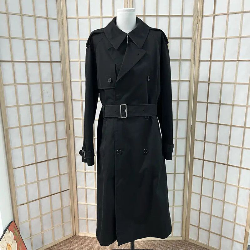 Burberry Burberry Women's Black Cotton Trench Coat Size L / US 10 / IT 46 - 1 Thumbnail