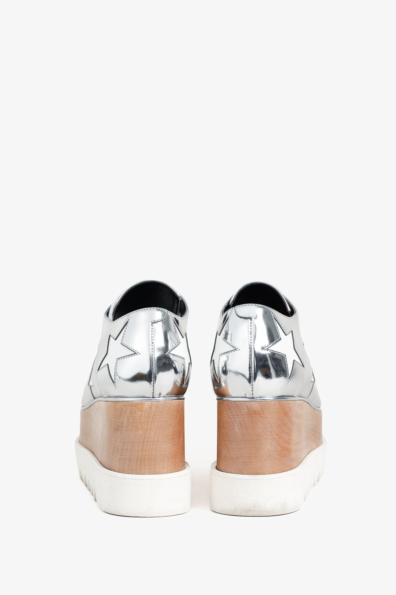 Stella McCartney Stella McCartney Elyse Star Vegan-Leather Lace-Up Platforms Size US 7.5 / IT 37.5 - 3 Thumbnail