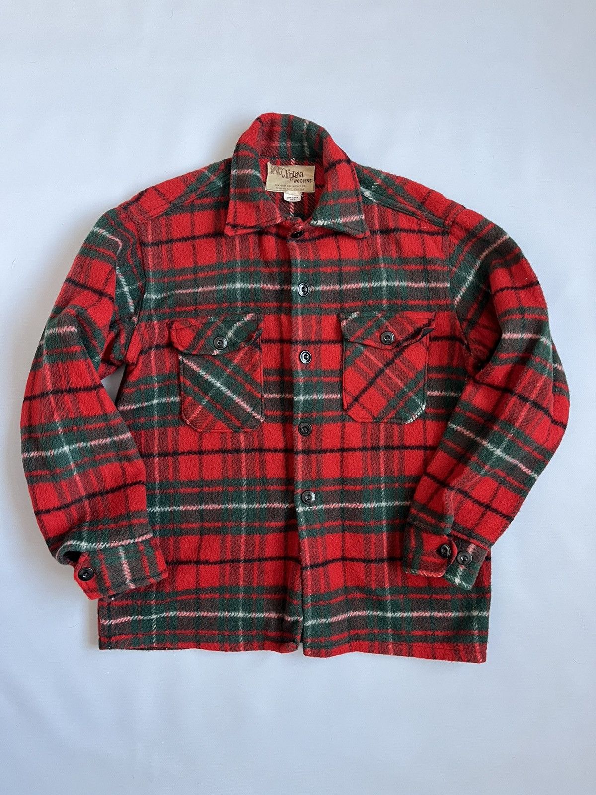 Chippewa Vintage 70s Chippewa Woolens Plaid Button Overshirt Shacket Size US M / EU 48-50 / 2 - 1 Thumbnail