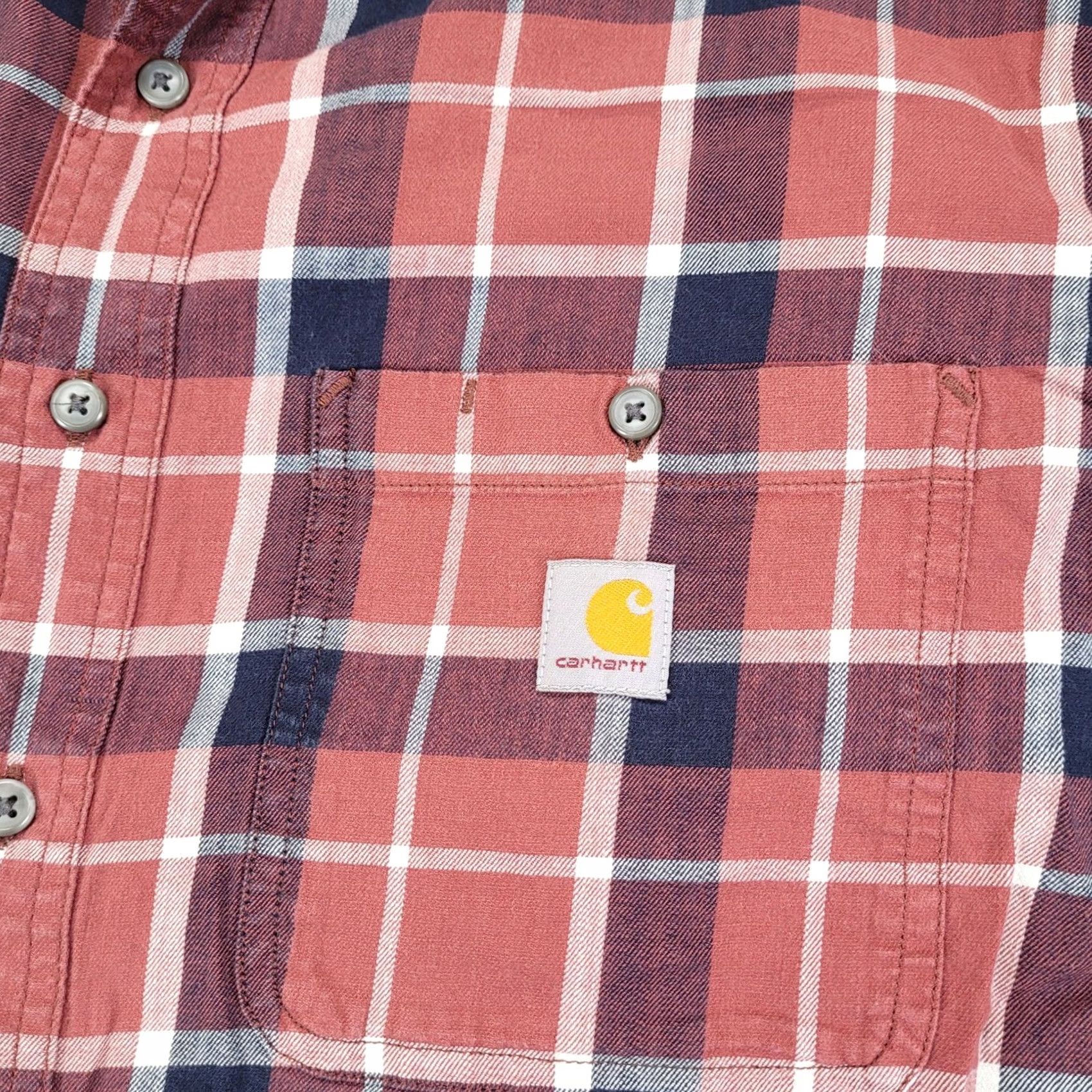 Carhartt Carhartt Mens Shirt Relaxed Fit Flannel Large Tall Red Plaid Short Sleeve Size US L / EU 52-54 / 3 - 5 Thumbnail