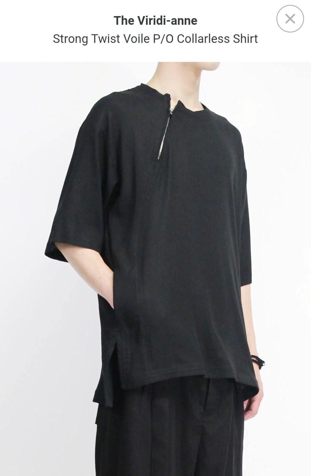 The Viridi-anne THE VIRIDI-ANNE SS18 COLLARLESS SHIRT Size US M / EU 48-50 / 2 - 3 Thumbnail
