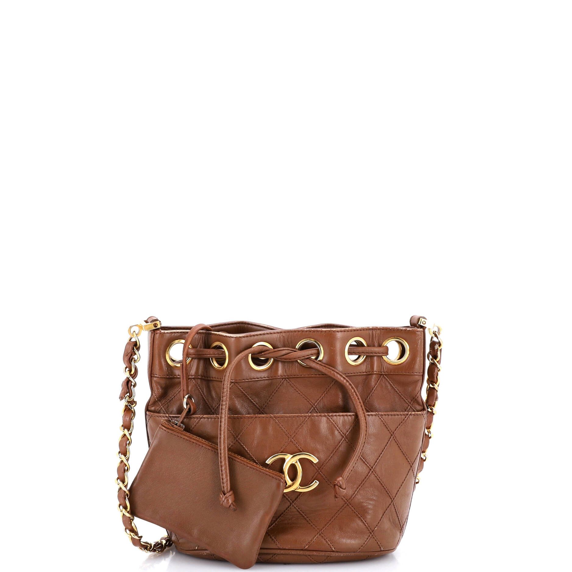 Chanel Vintage Diamond Stitch Drawstring Bucket Bag Size ONE SIZE - 1 Thumbnail