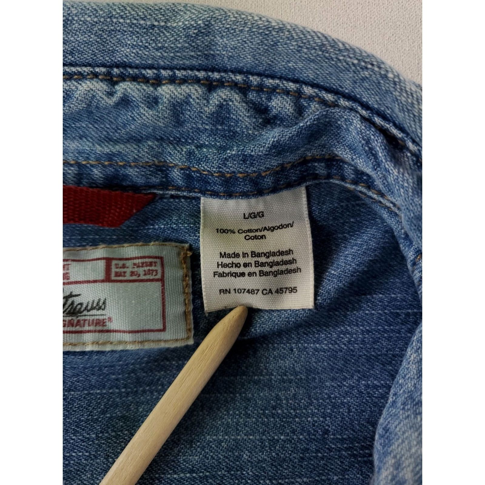 Levi's VINTAGE Levi's Shirt Denim Button Up Long Sleeve Metal Button Blue Mens L Size US L / EU 52-54 / 3 - 3 Thumbnail