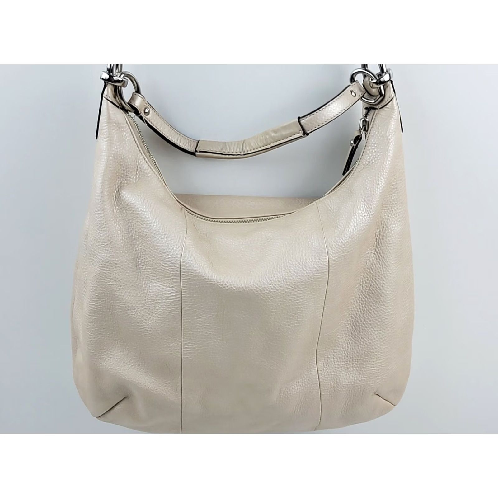 Coach Coach Kristin Leather Large Hobo F22309 Champagne Silver Shoulder Handbag Purse Size ONE SIZE - 3 Thumbnail