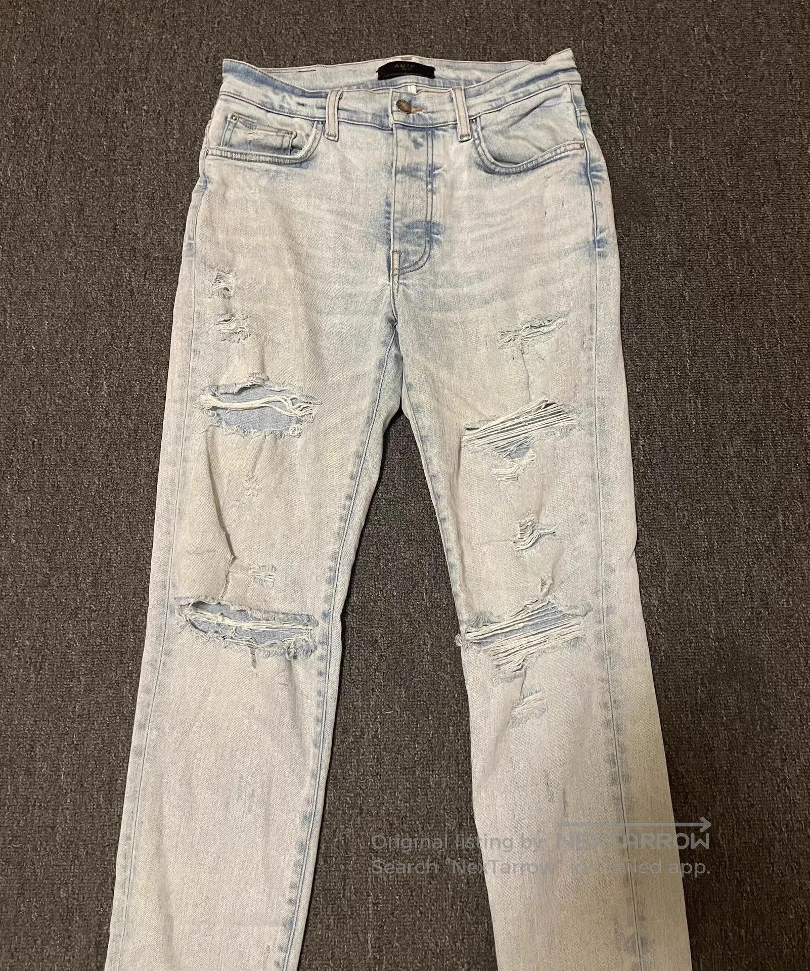 Amiri Blue Distressed Denim Jeans Size 32. Size US 32 / EU 48 - 1 Thumbnail