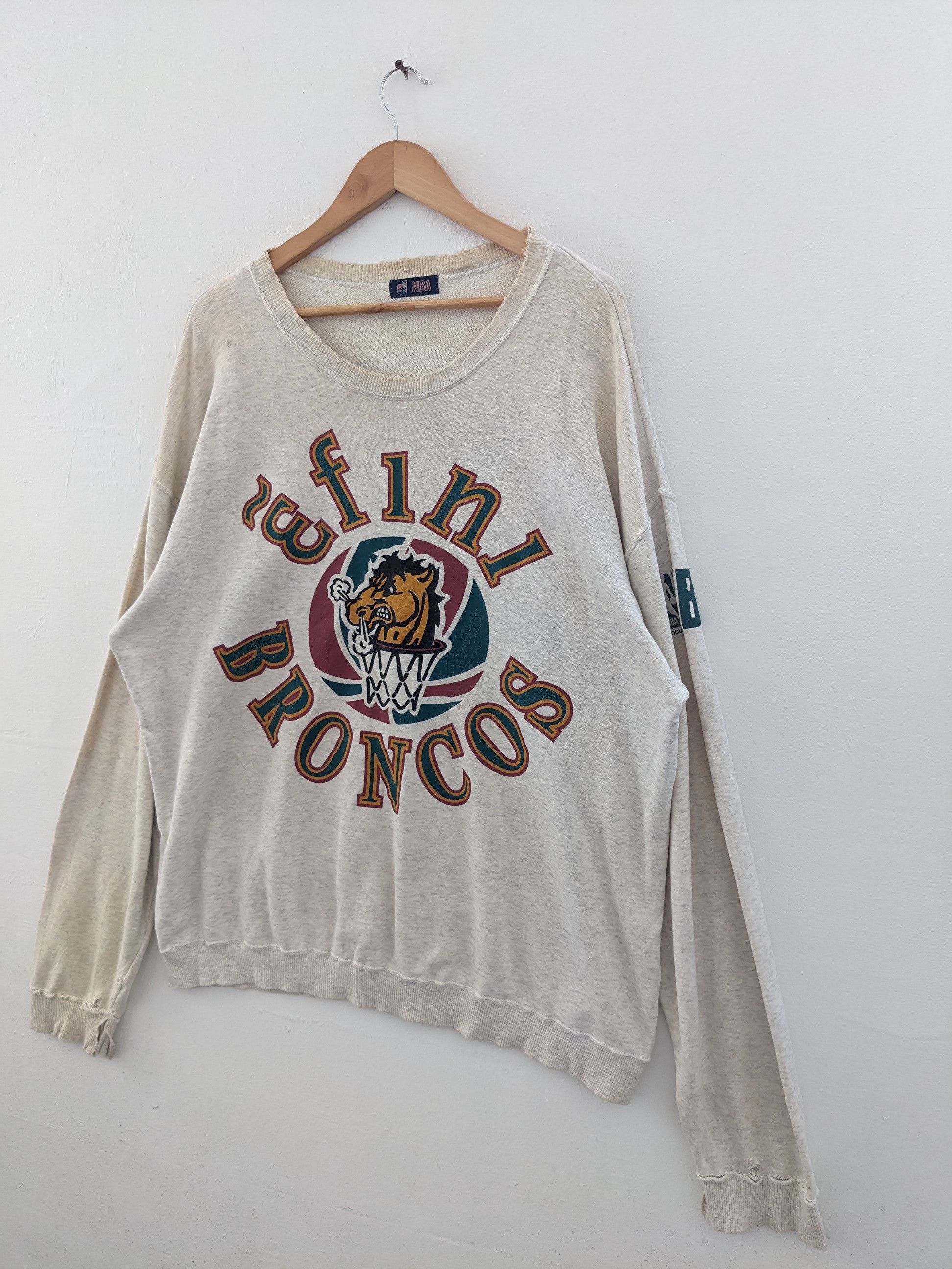 Japanese Brand × NBA × Vintage Vintage NBA Sweatshirt Distressed Size US XL / EU 56 / 4 - 2 Thumbnail