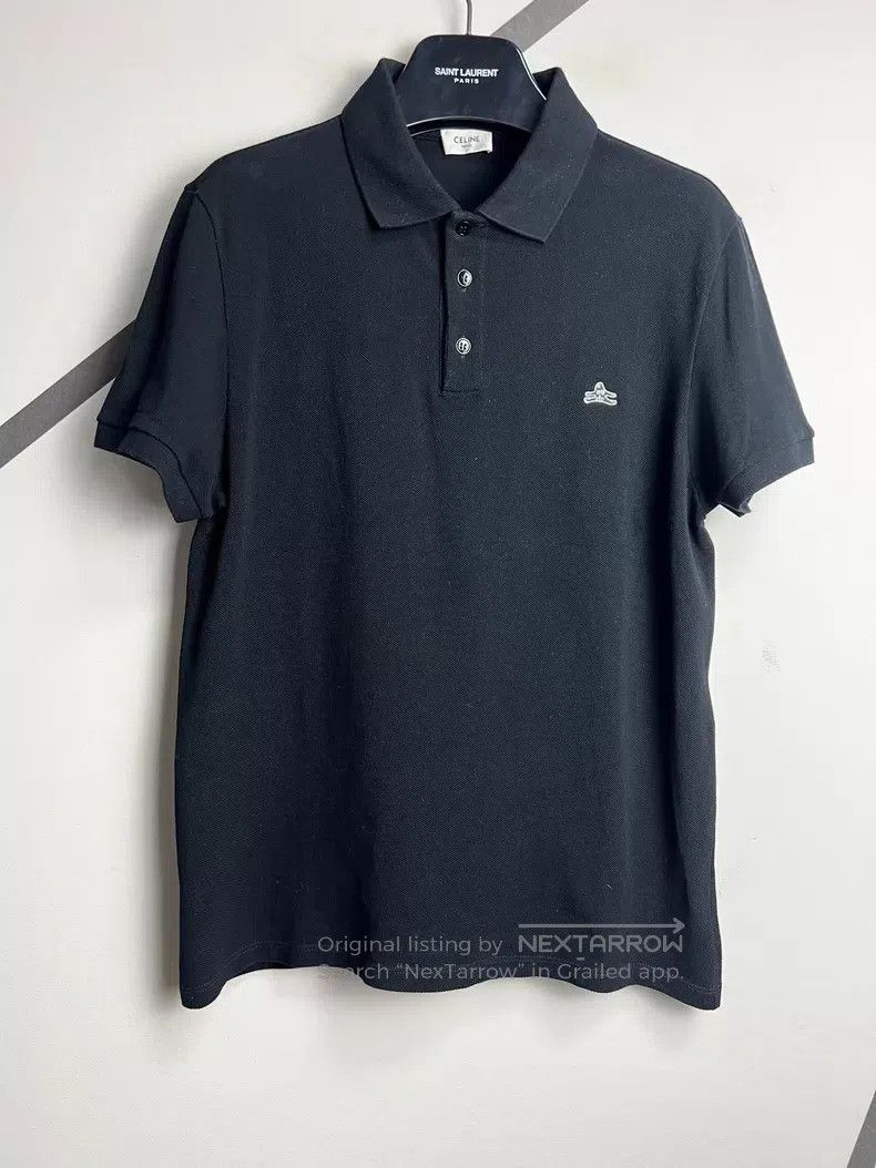 Celine CELINE Little Devil Embroidered Black Polo Shirt Short Sle Size US M / EU 48-50 / 2 - 1 Thumbnail