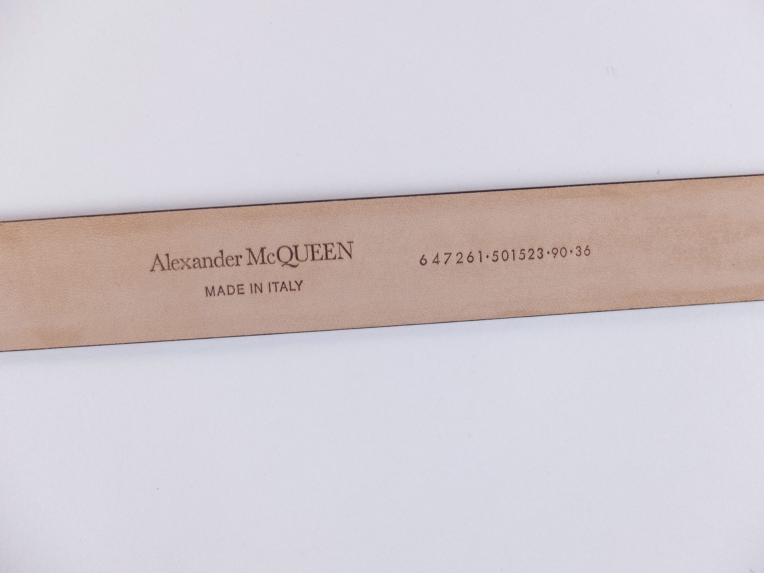 Alexander McQueen ALEXANDER MCQUEEN black Biker Skull embossed leather belt 90 Size 34 - 7 Thumbnail