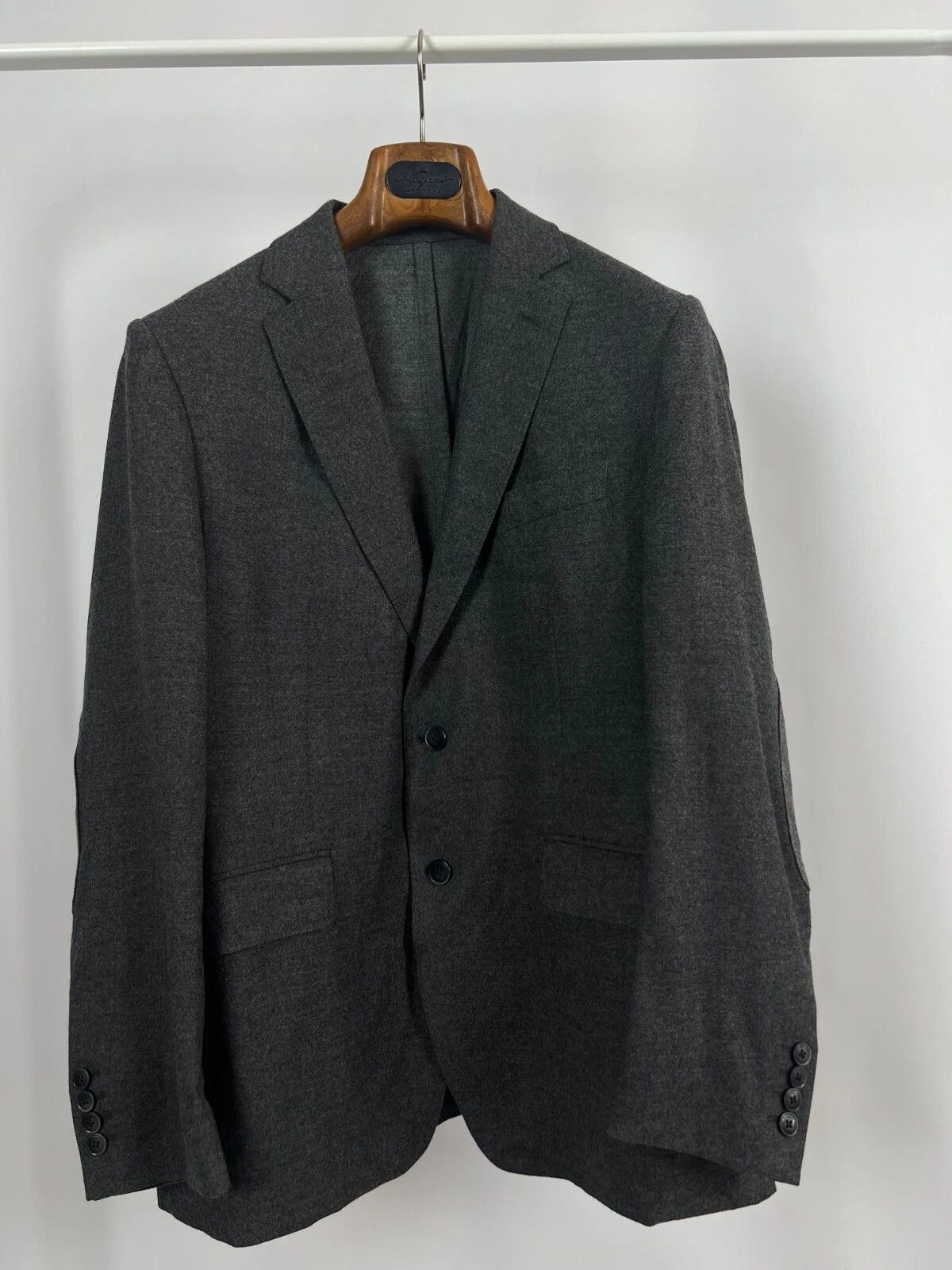 Hackett Hackett London Rugby Flannel Wool Gray Unlined Blazer Jacket Size 40R - 3 Thumbnail