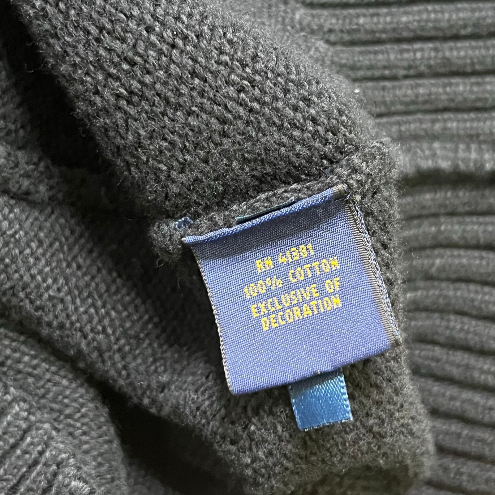Polo Ralph Lauren Vintage Polo Ralph Lauren Cotton Men's Black Knit Sweater XL Size US XL / EU 56 / 4 - 8 Thumbnail