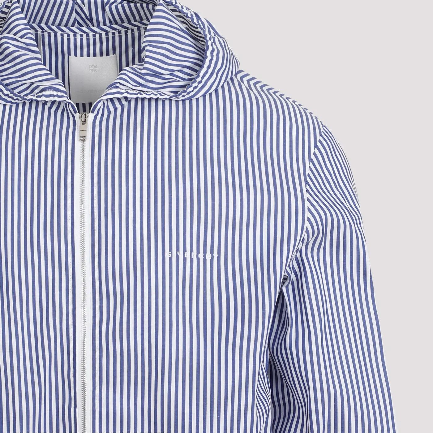 Givenchy o1srvl11e0125 Striped Hooded Windbreaker in Blue Size US M / EU 48-50 / 2 - 3 Thumbnail