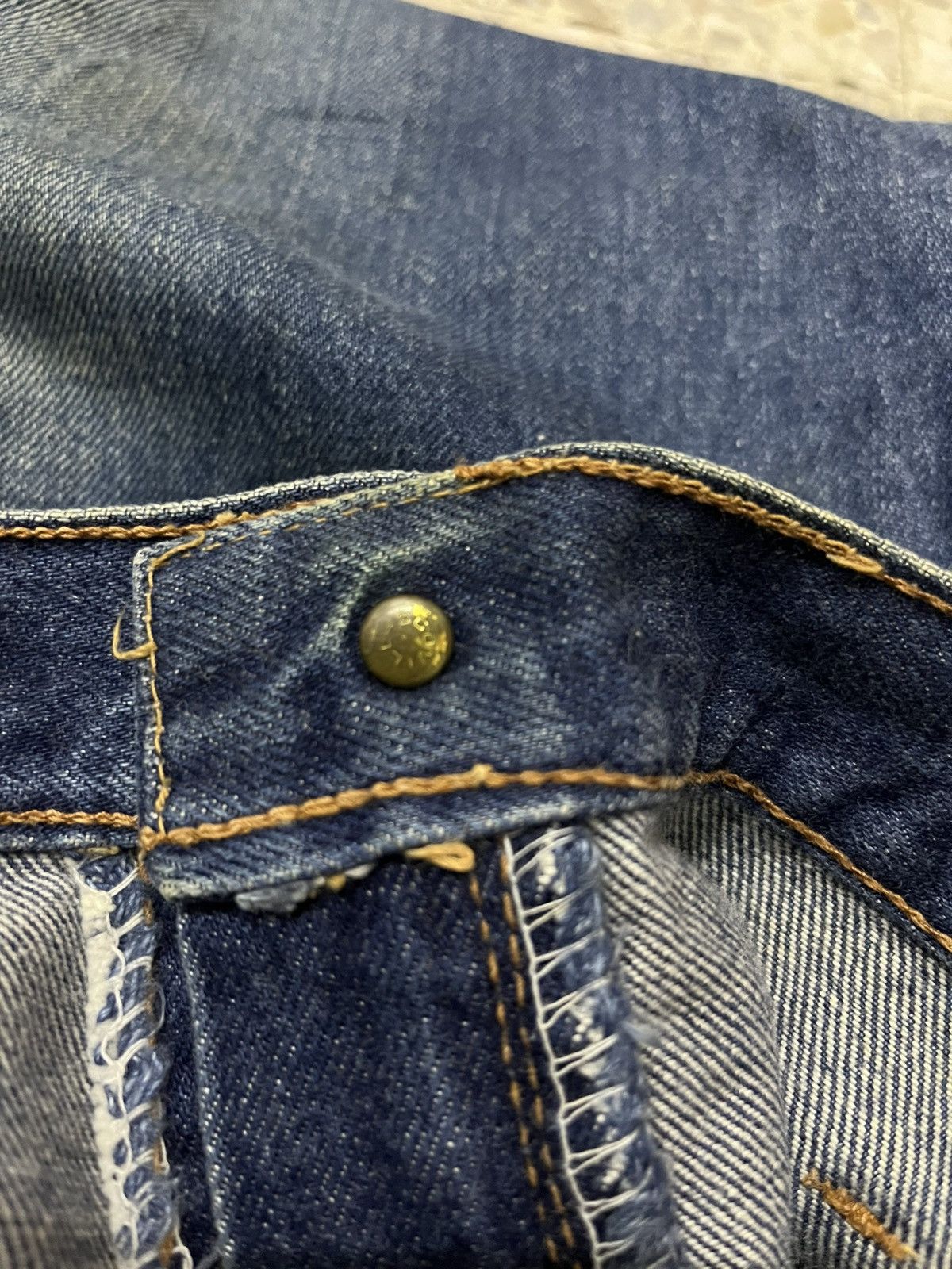 Vintage Bobson Made in Japan 70s Bell Bottom Jeans Scovill Hardware Size US 33 - 8 Thumbnail