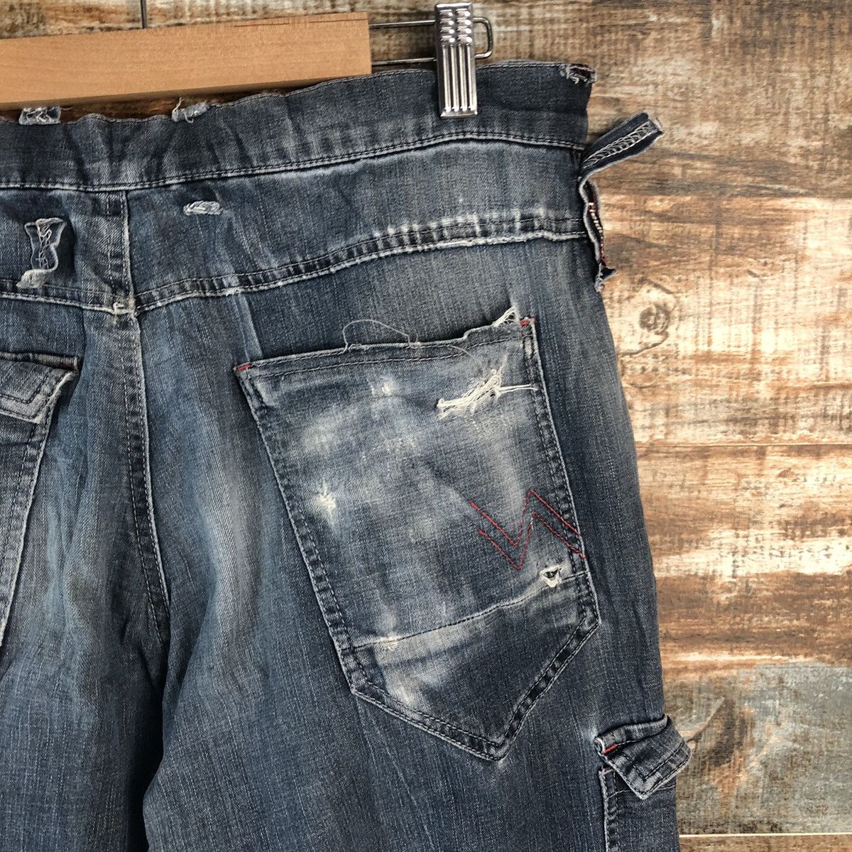 Japanese Brand Field Core Blue Distressed Denim Pants #A2106 Size US 32 / EU 48 - 22 Thumbnail