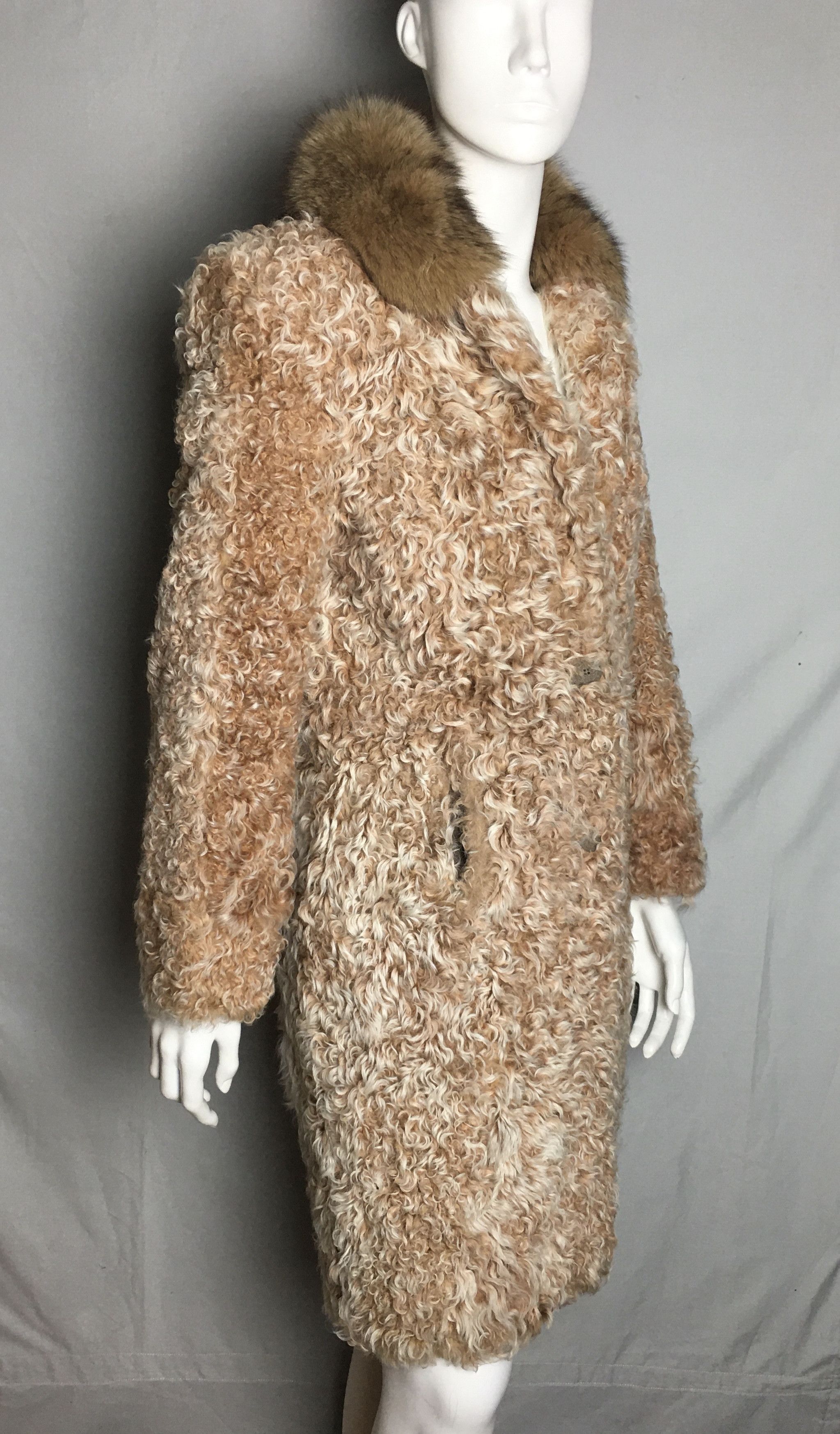 Vintage Vintage Carla Mosse Shearling Fur Coat Fox Fur Collar Sz S Size S / US 4 / IT 40 - 4 Thumbnail