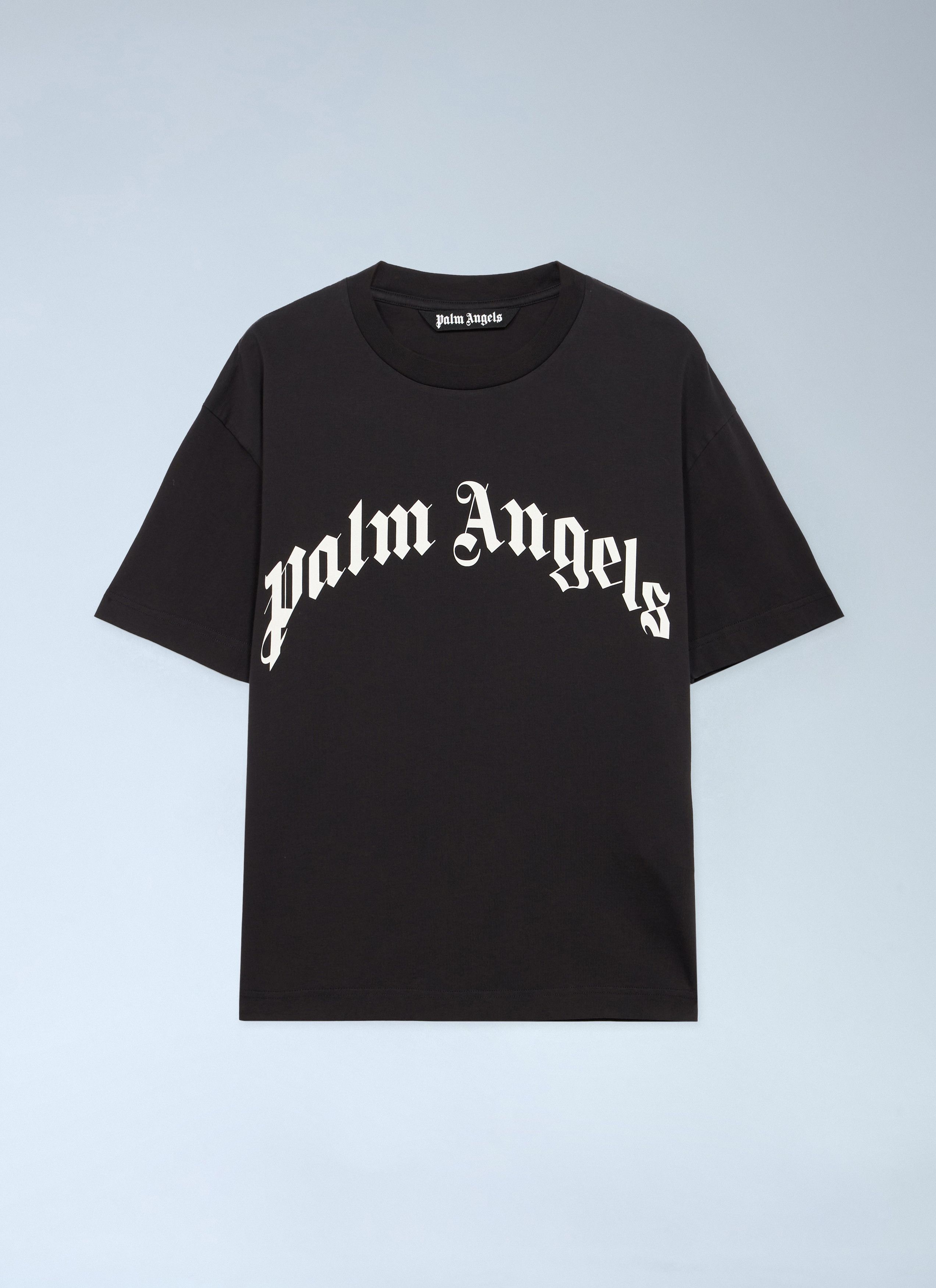 Palm Angels Curved Logo Reg T-Shirt Size US XXS / EU 40 - 1 Thumbnail