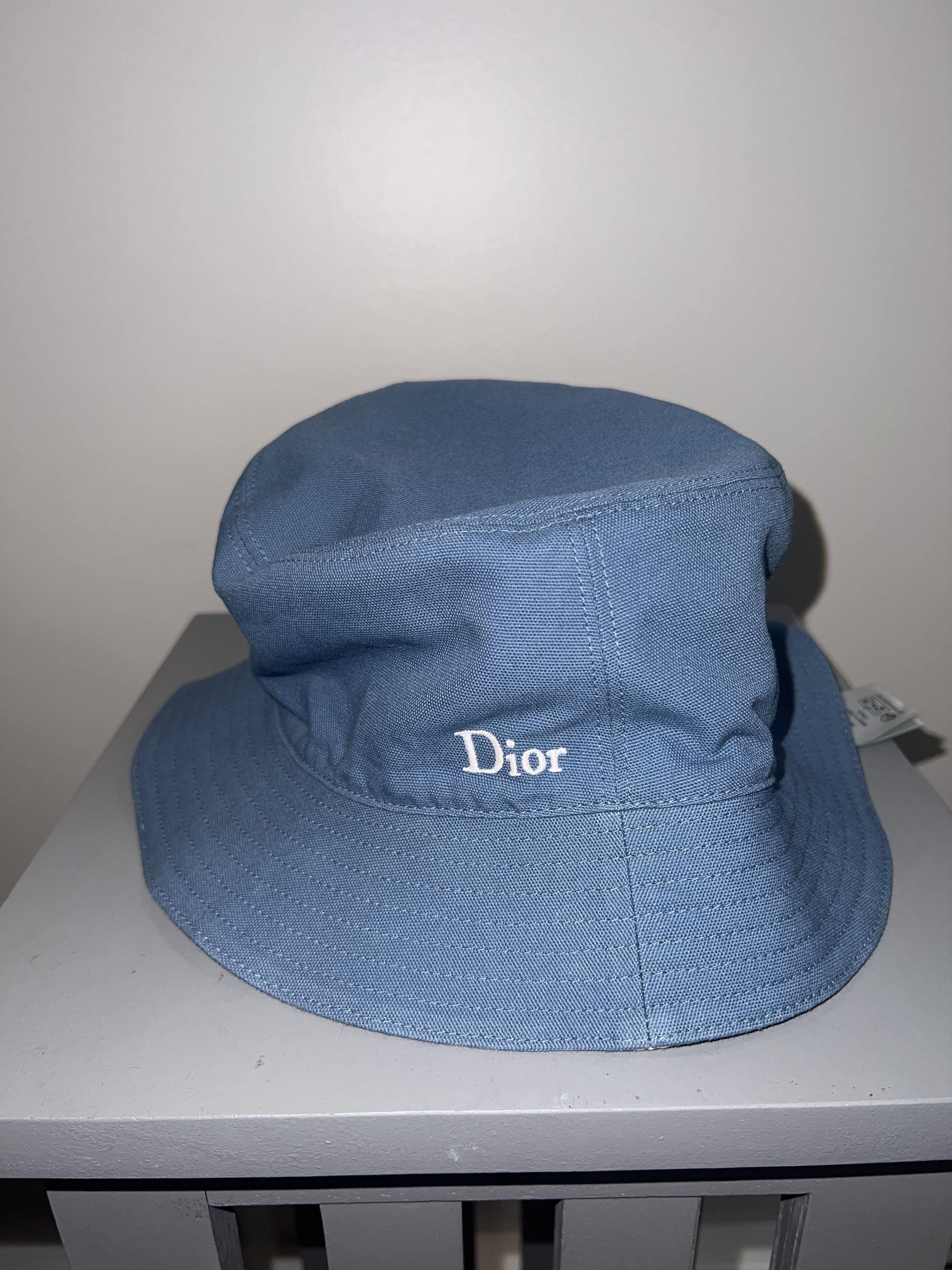 Dior REVERSIBLE DIOR OBLIQUE BUCKET HAT BLUE COTTON CANVAS Size ONE SIZE - 4 Thumbnail